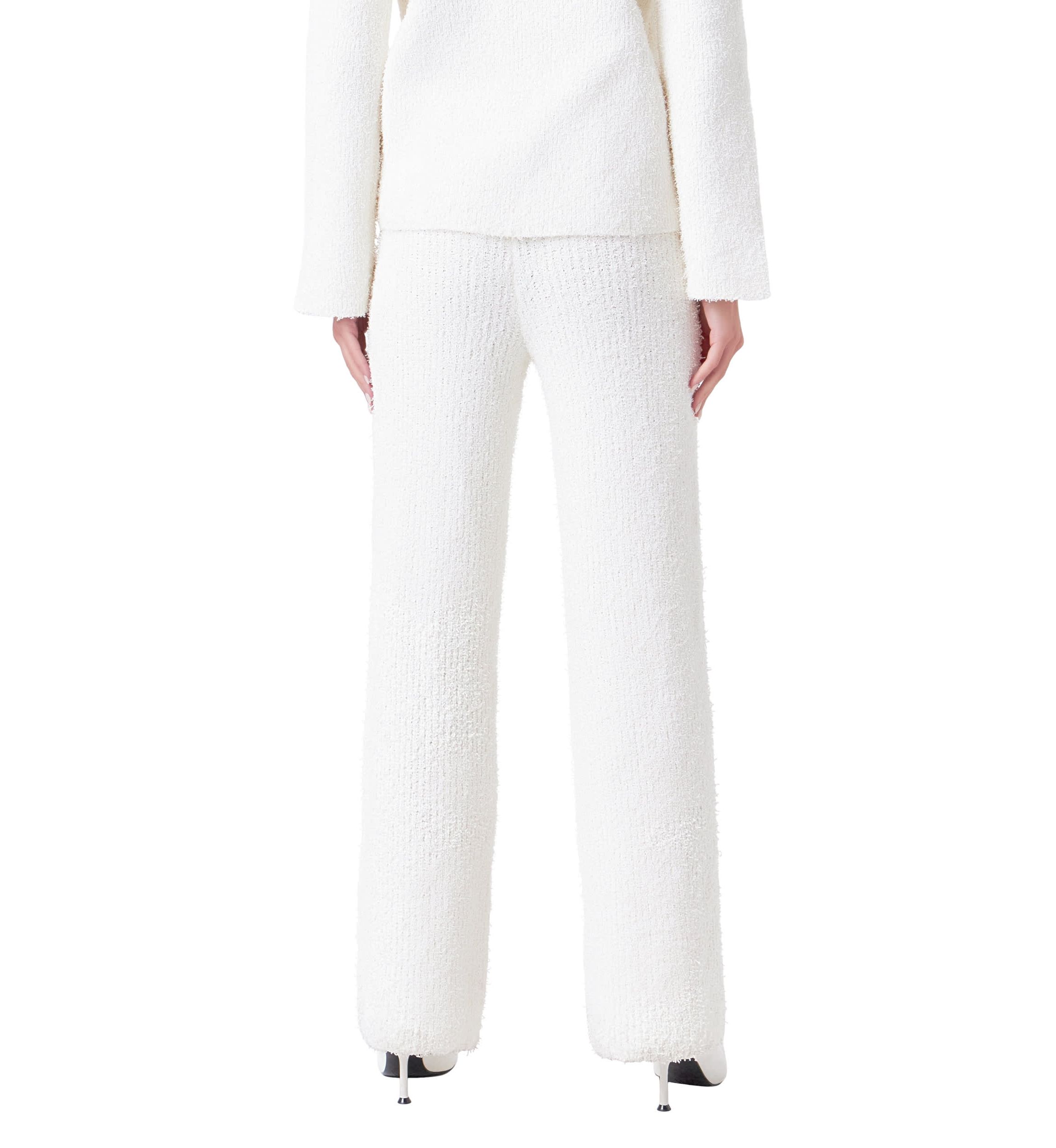 Textured Fuzzy Knit Pants