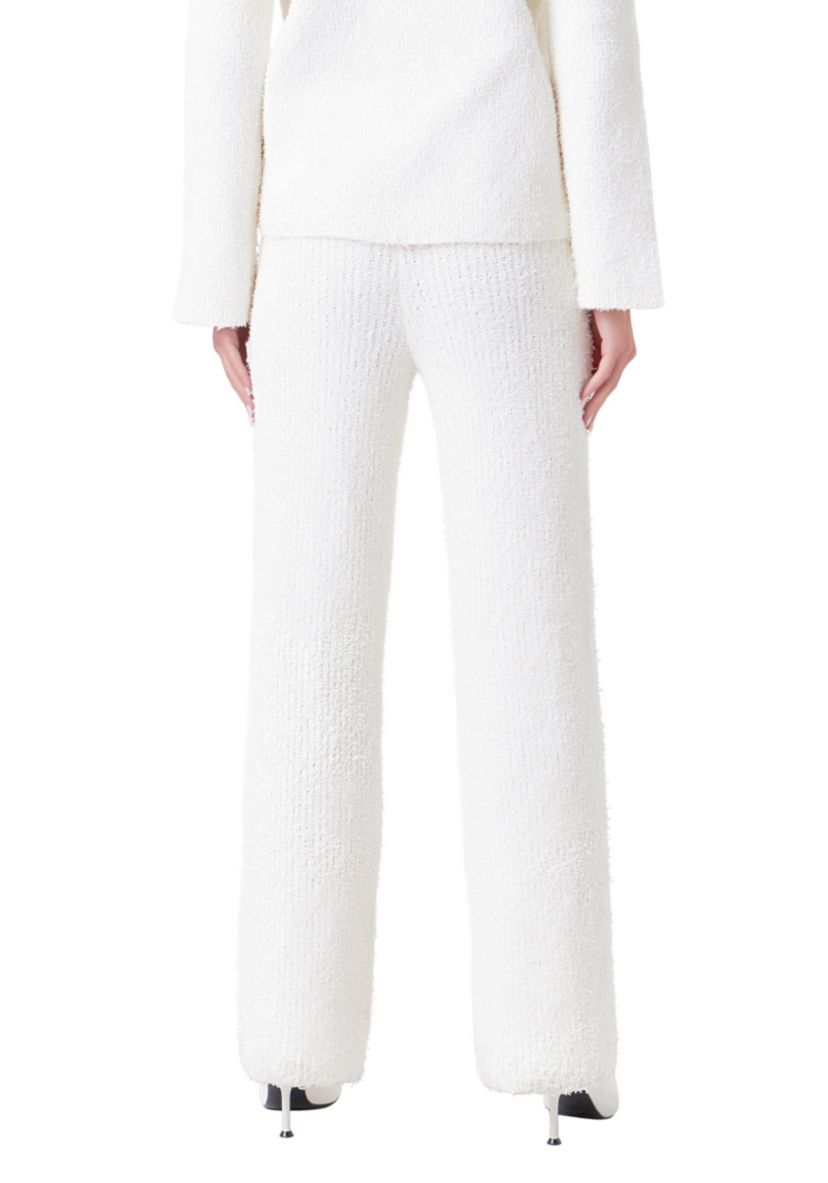 Textured Fuzzy Knit Pants