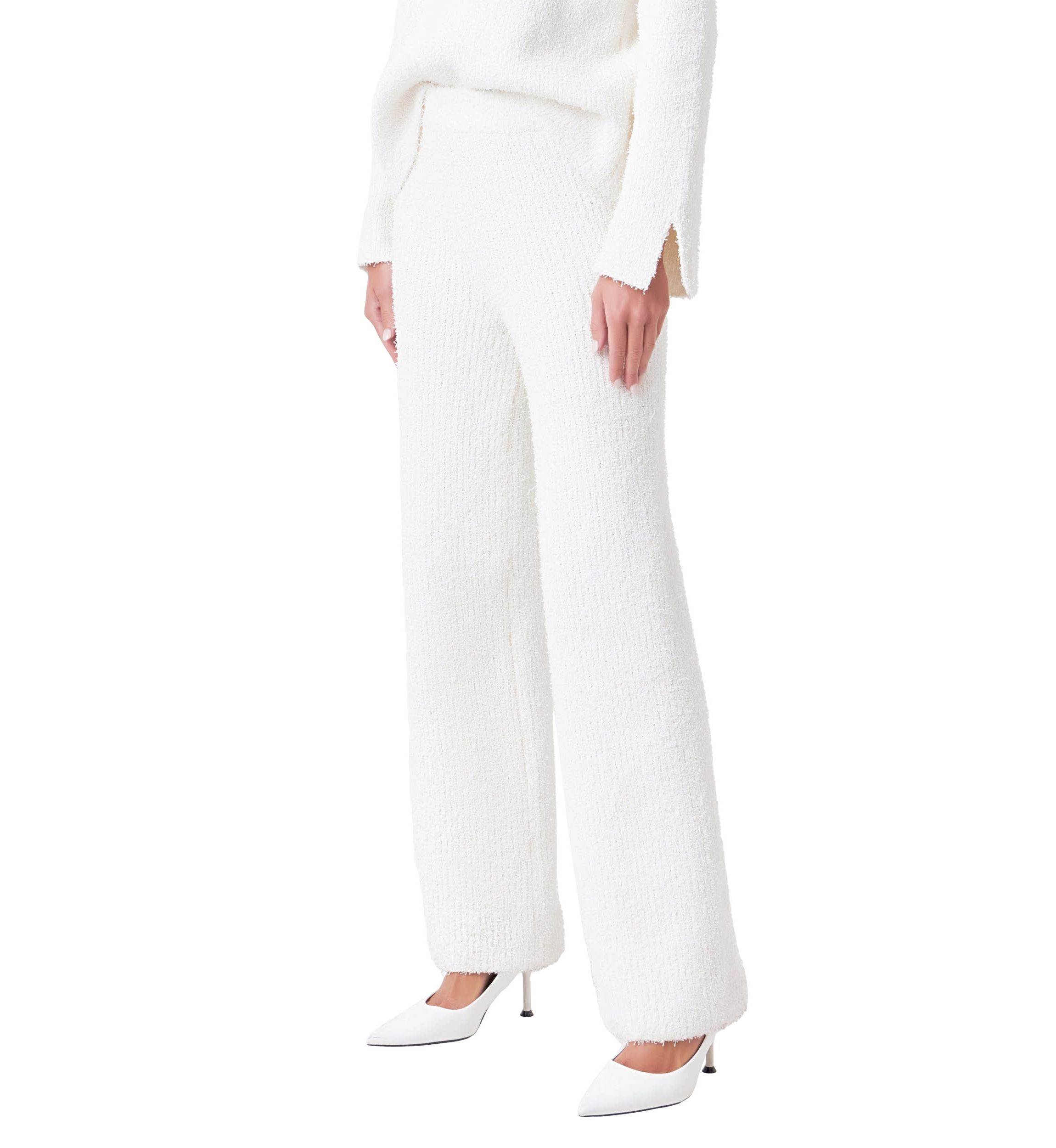 Textured Fuzzy Knit Pants