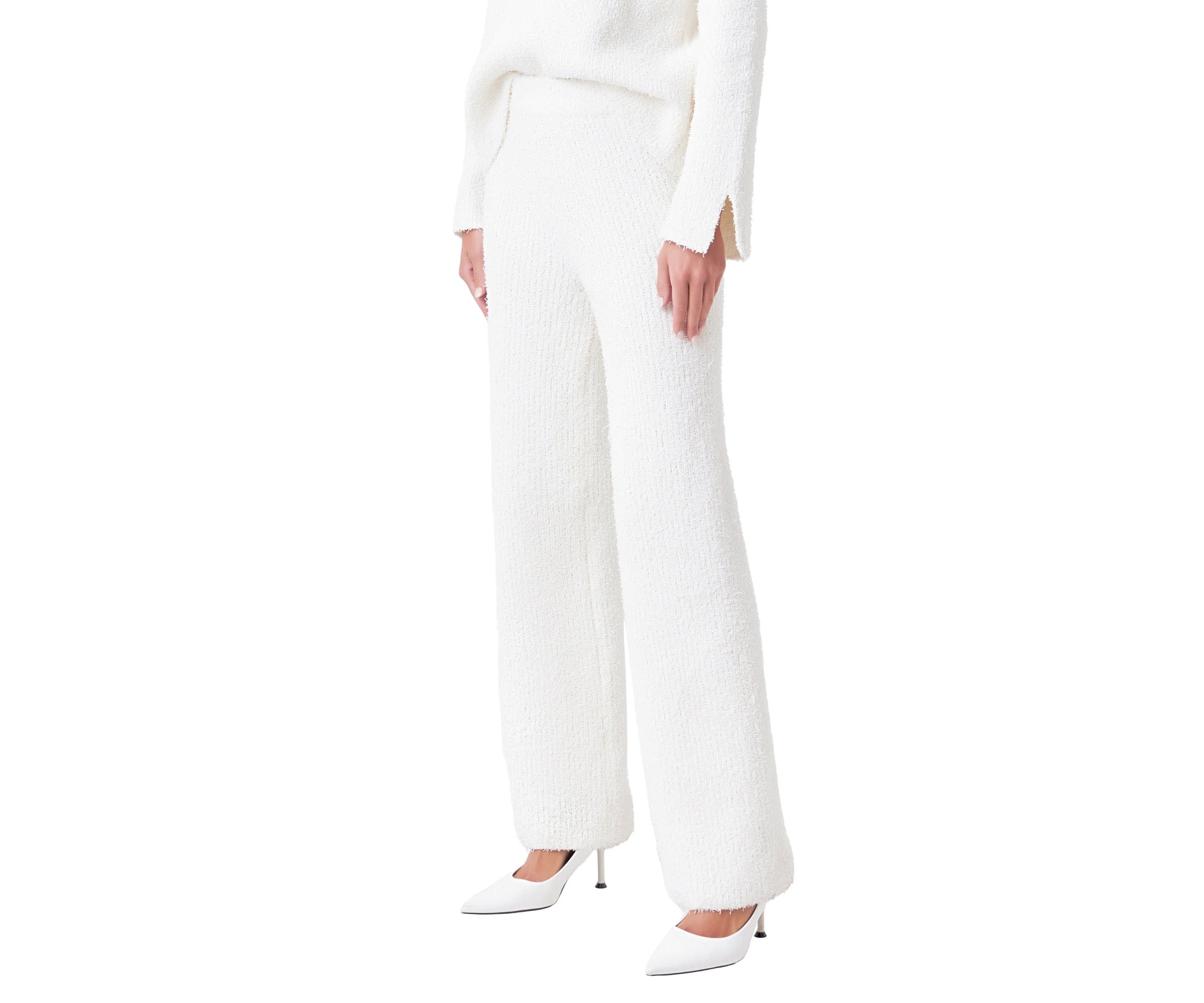 Textured Fuzzy Knit Pants