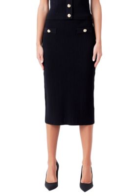 Endless Rose Shank Button Midi Skirt | belk