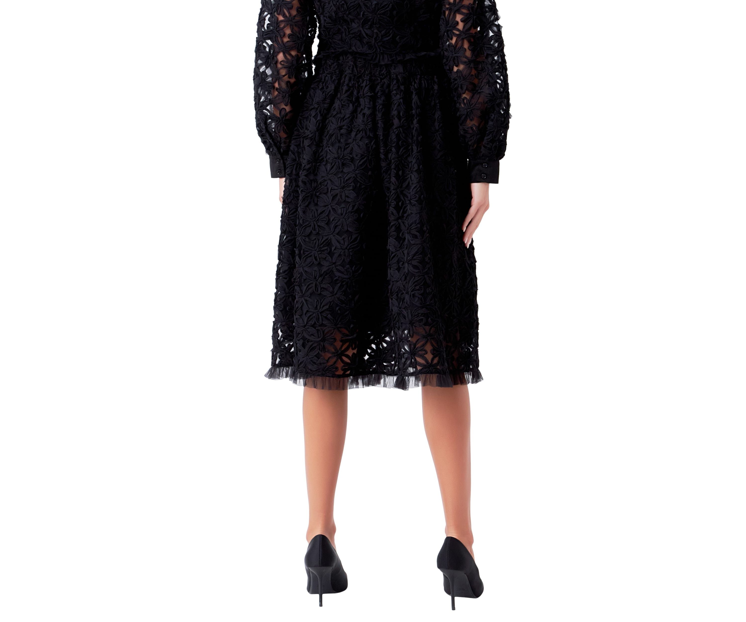 Floral Lace Midi Skirt