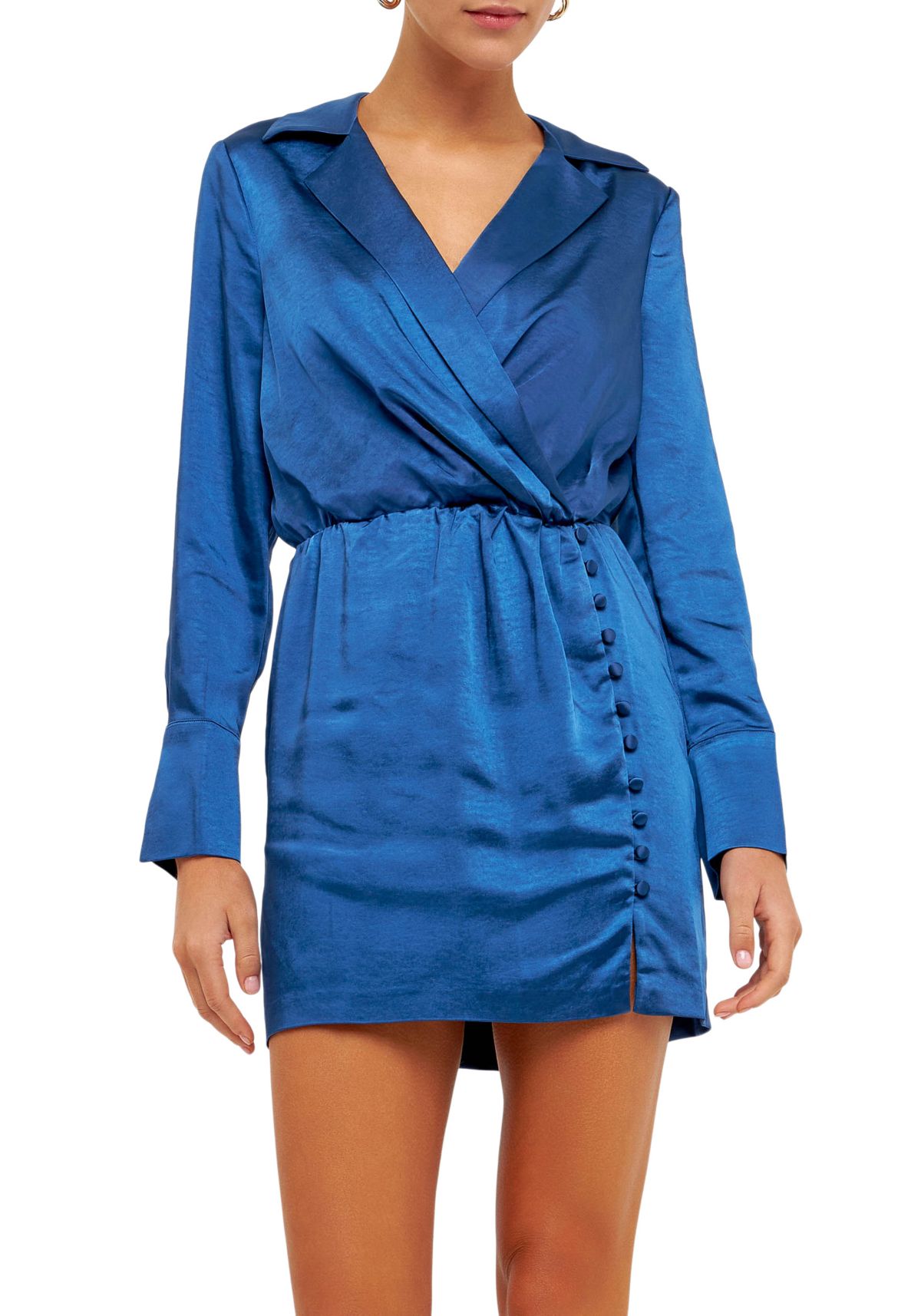 Long Sleeve Satin Mini Dress