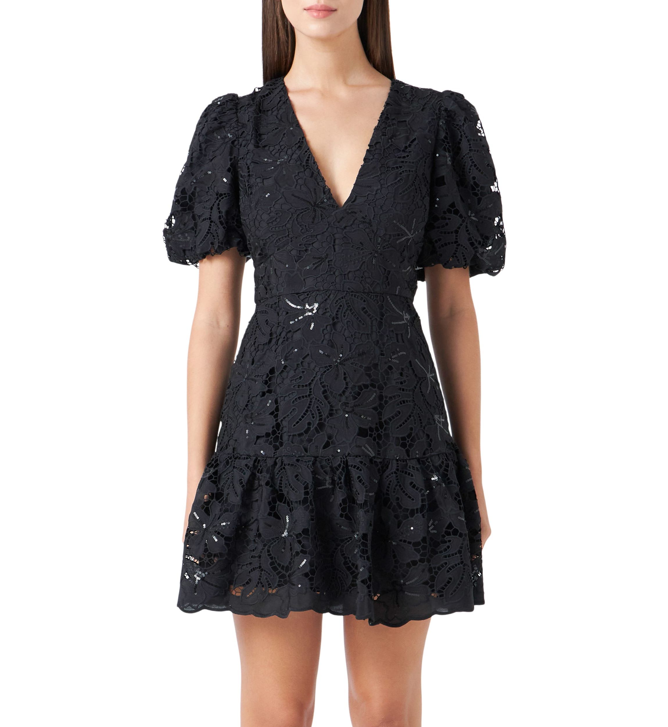 Sequins Lace Mini Dress