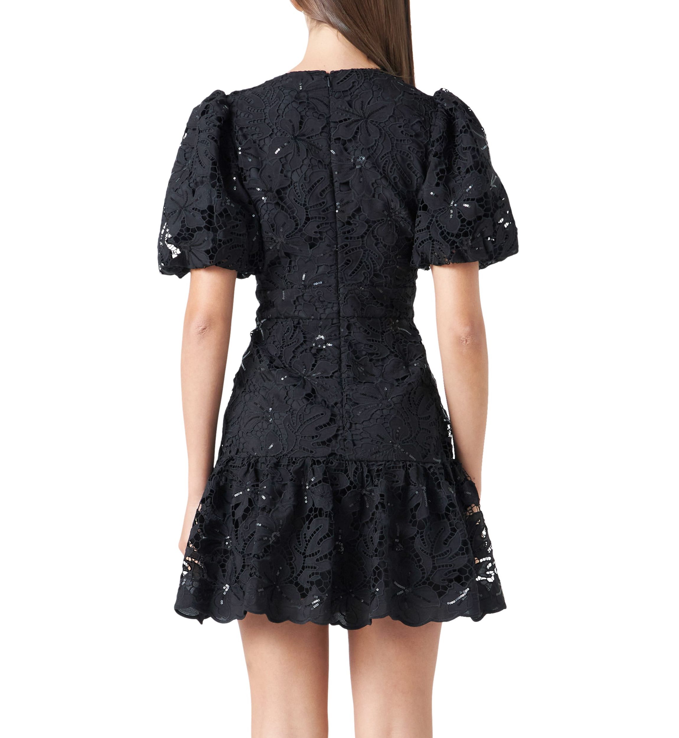 Sequins Lace Mini Dress