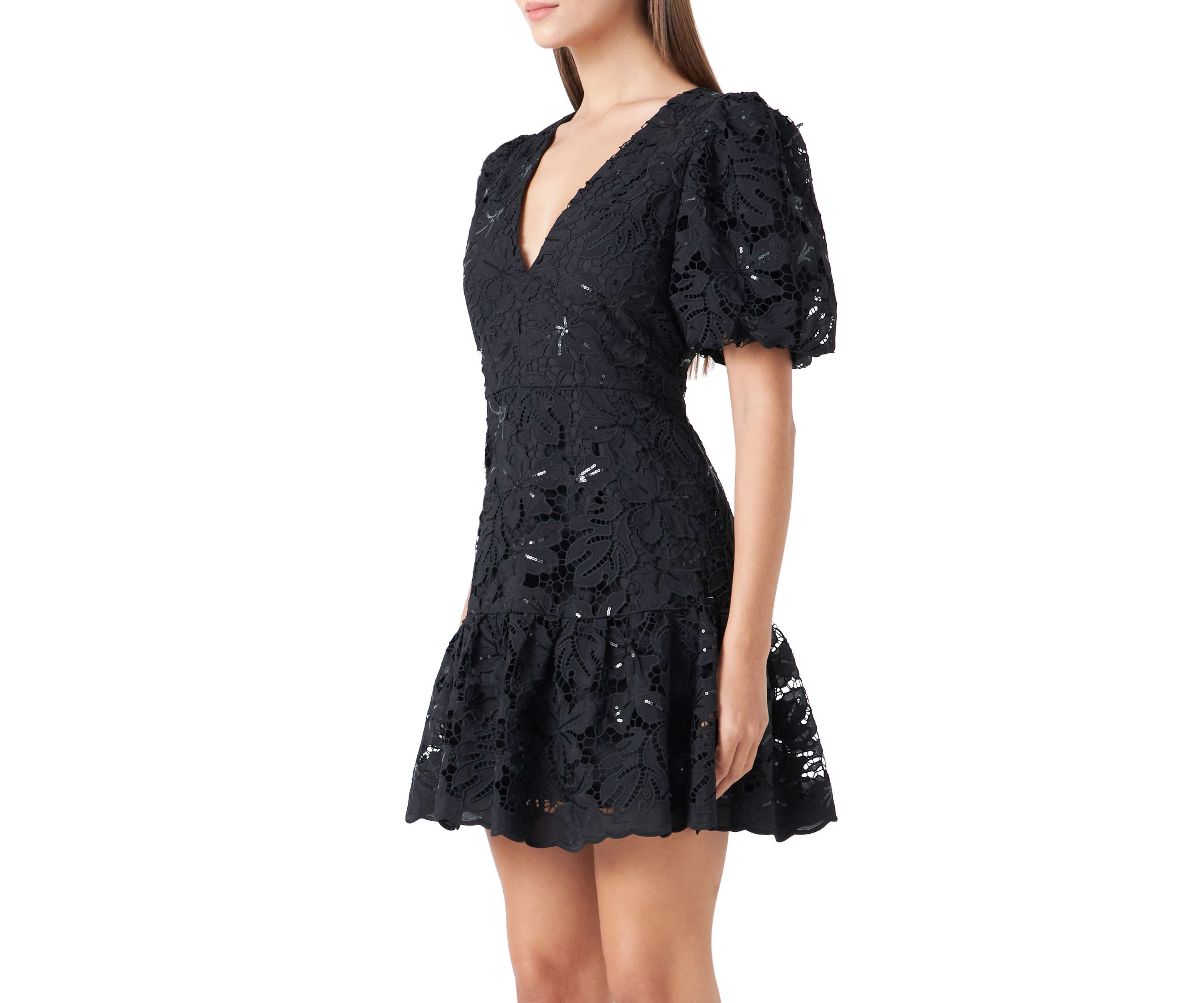 Sequins Lace Mini Dress