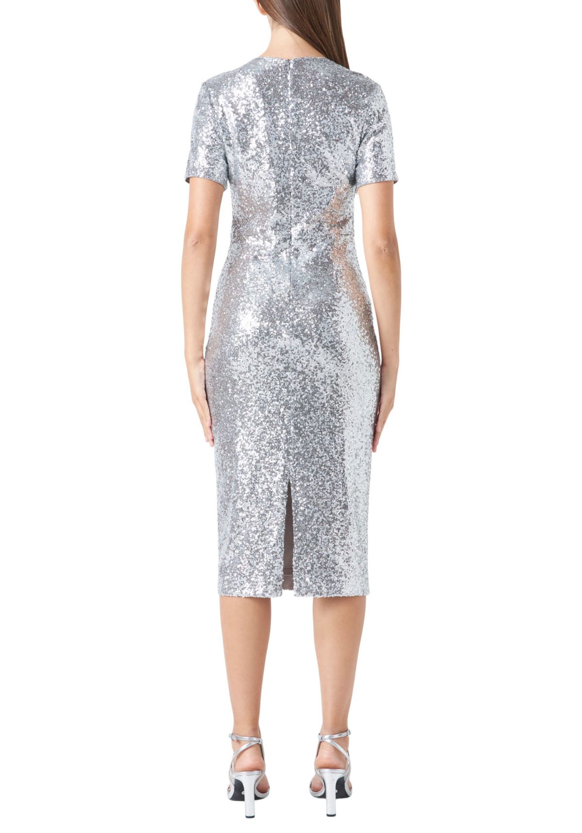 Sequins Short Sleeve Maxi Dress