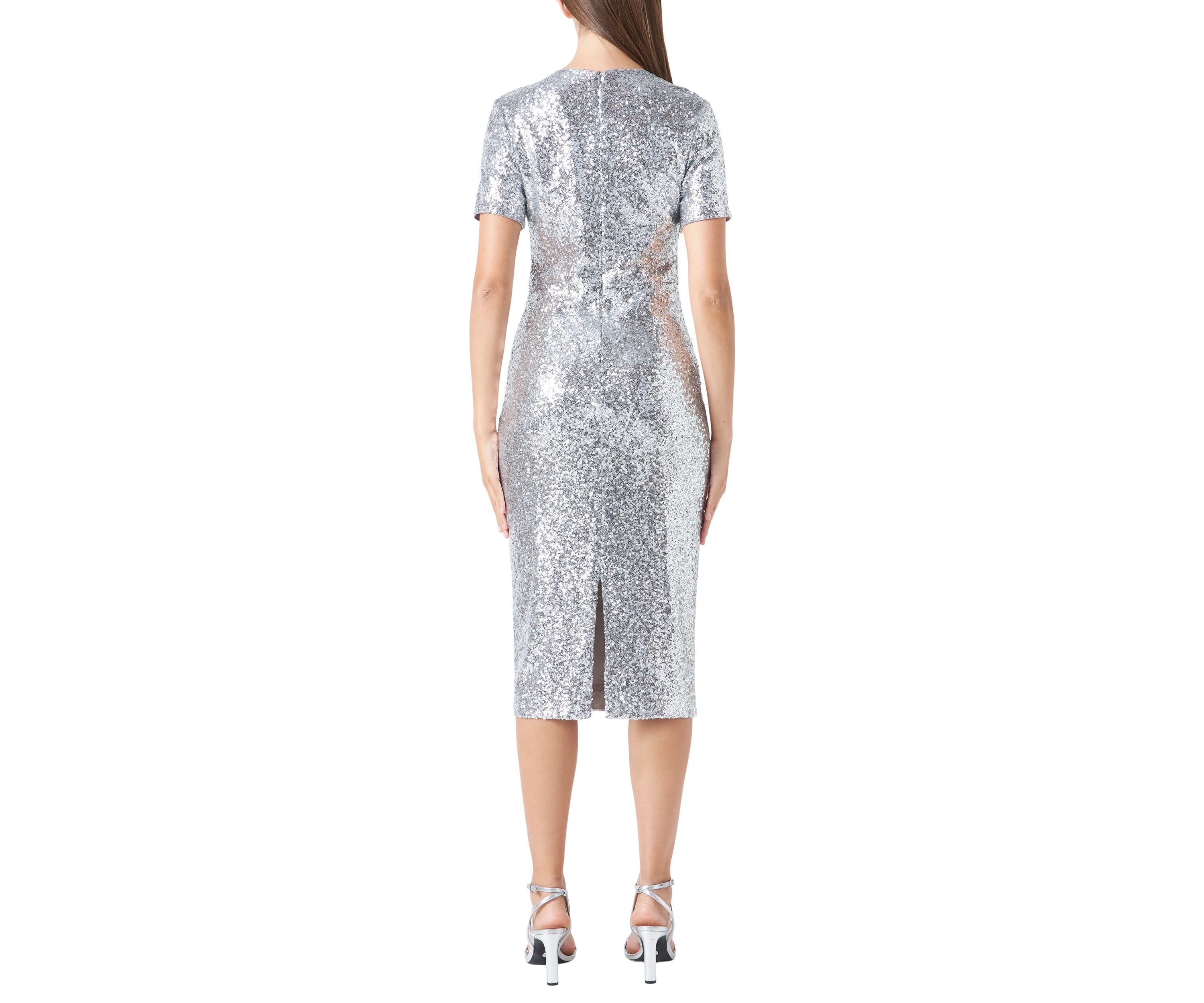 Sequins Short Sleeve Maxi Dress