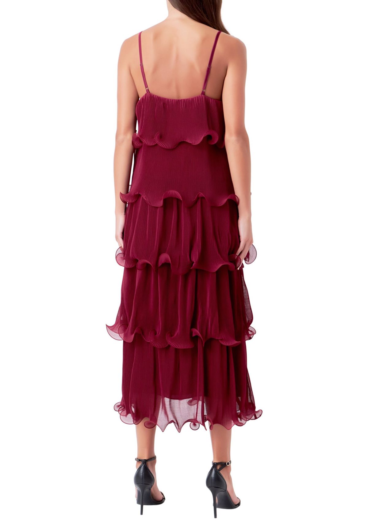 Pleated Tiered Long Dress