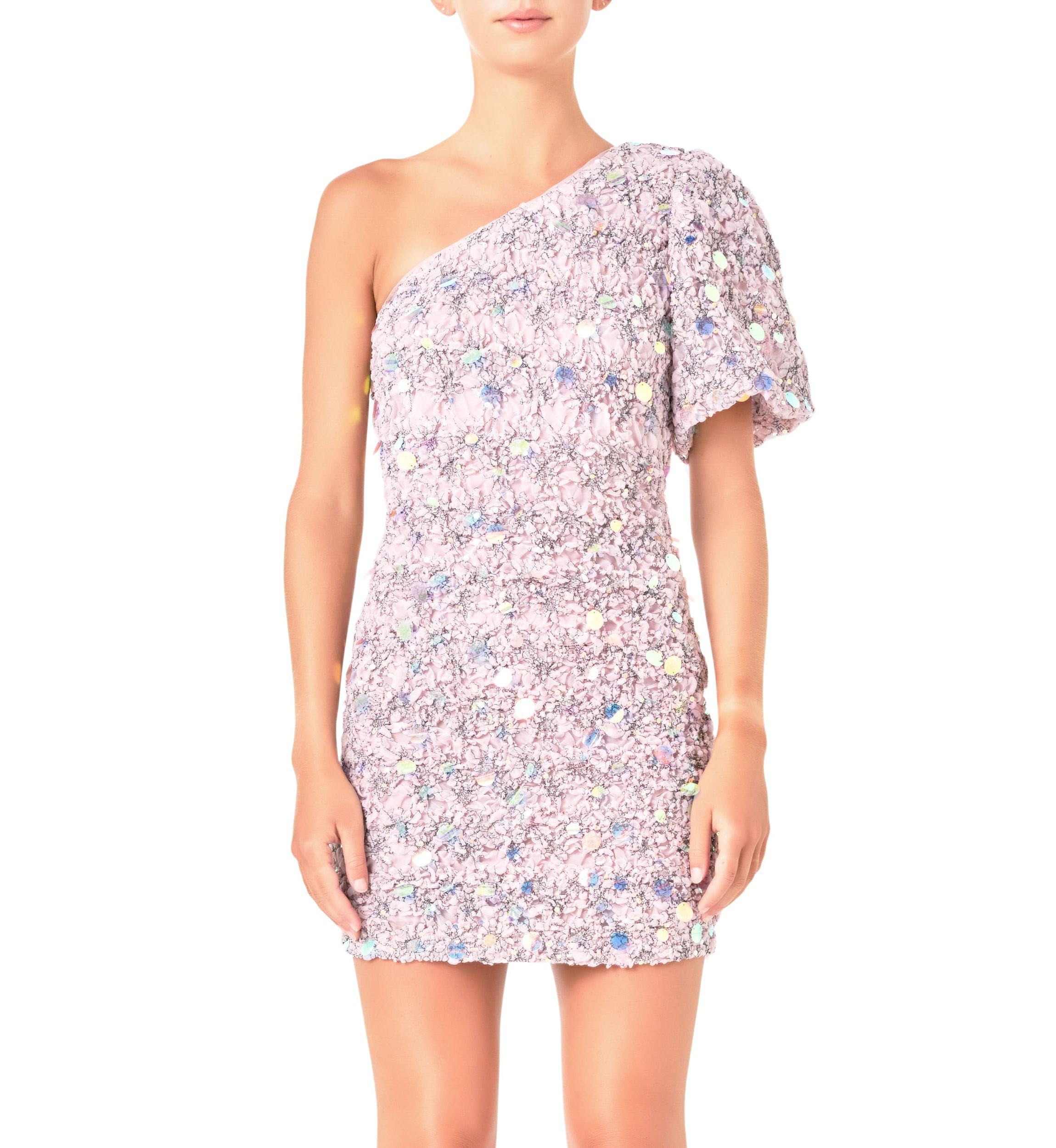 One Shoulder Sequin Mini Dress