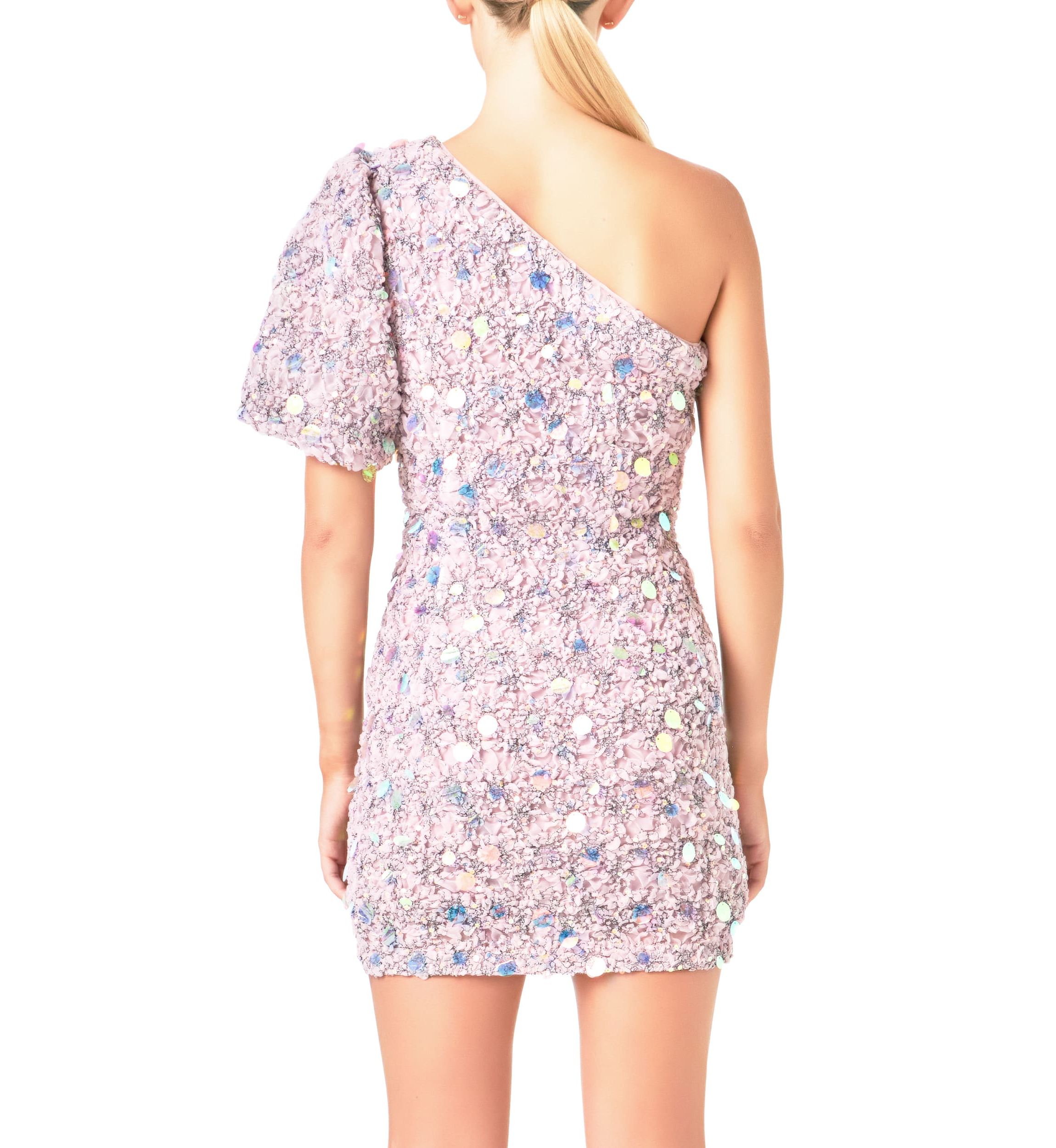 One Shoulder Sequin Mini Dress