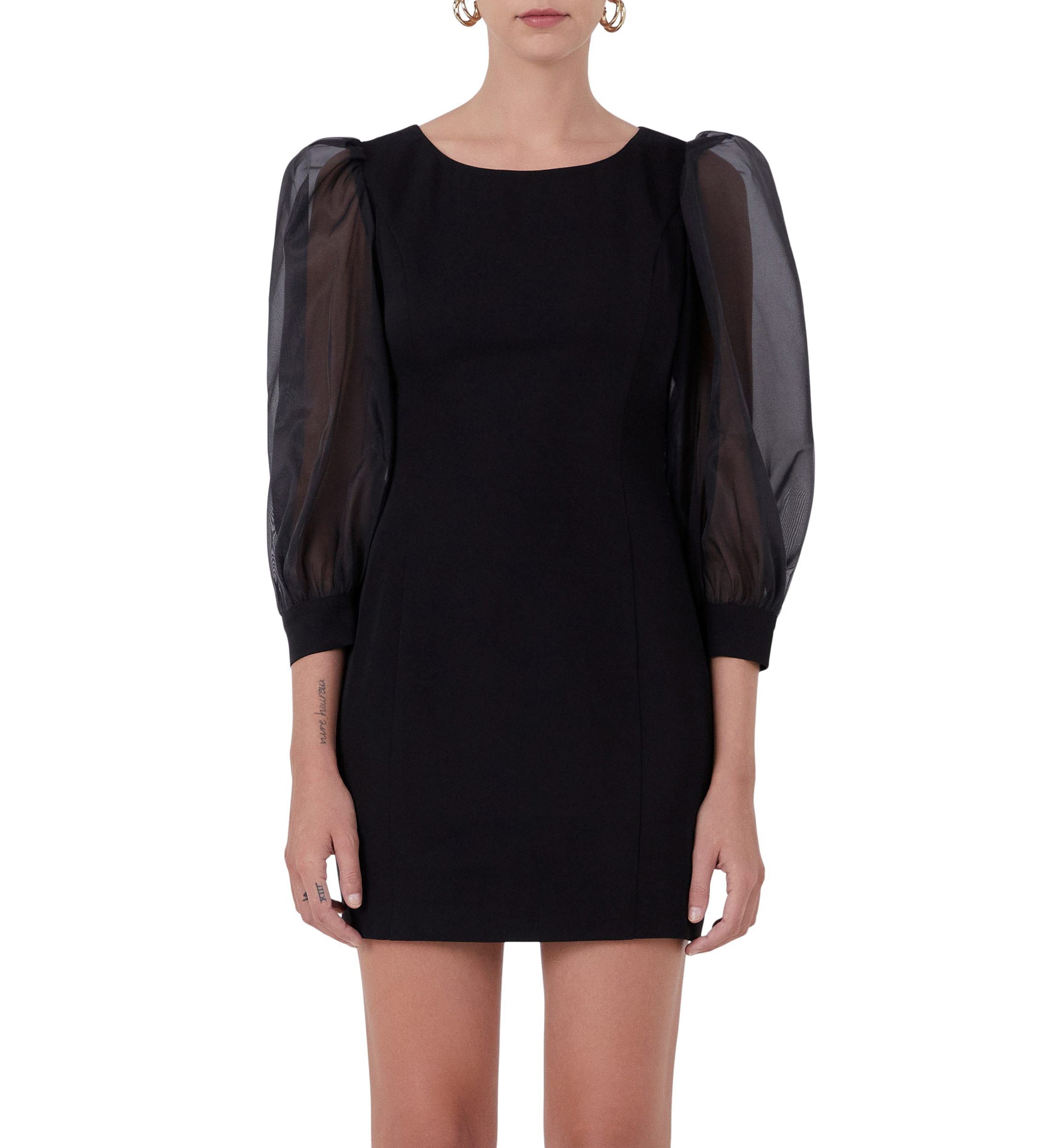 Organza Blouson Mini Dress