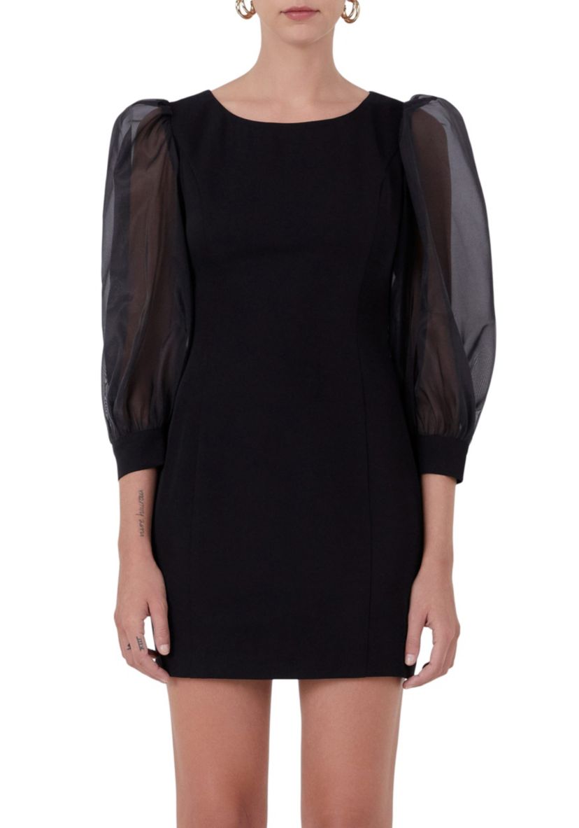 Organza Blouson Mini Dress