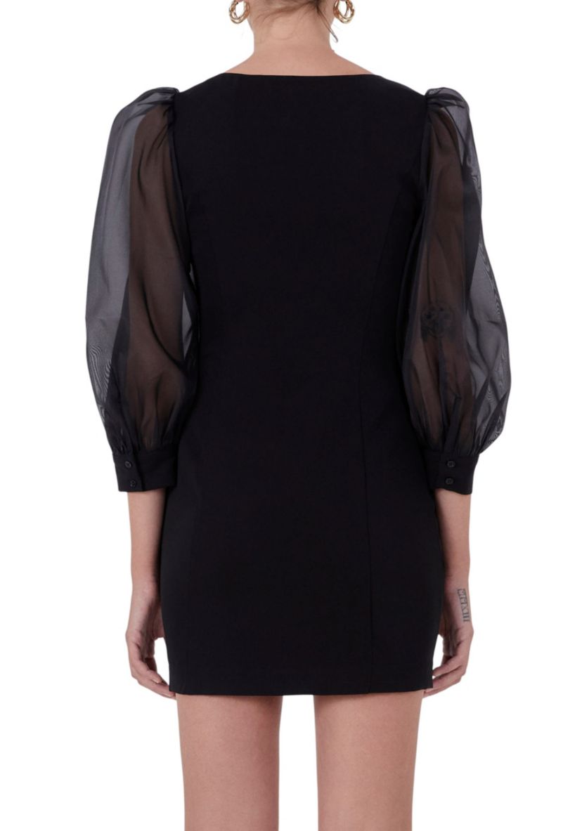 Organza Blouson Mini Dress