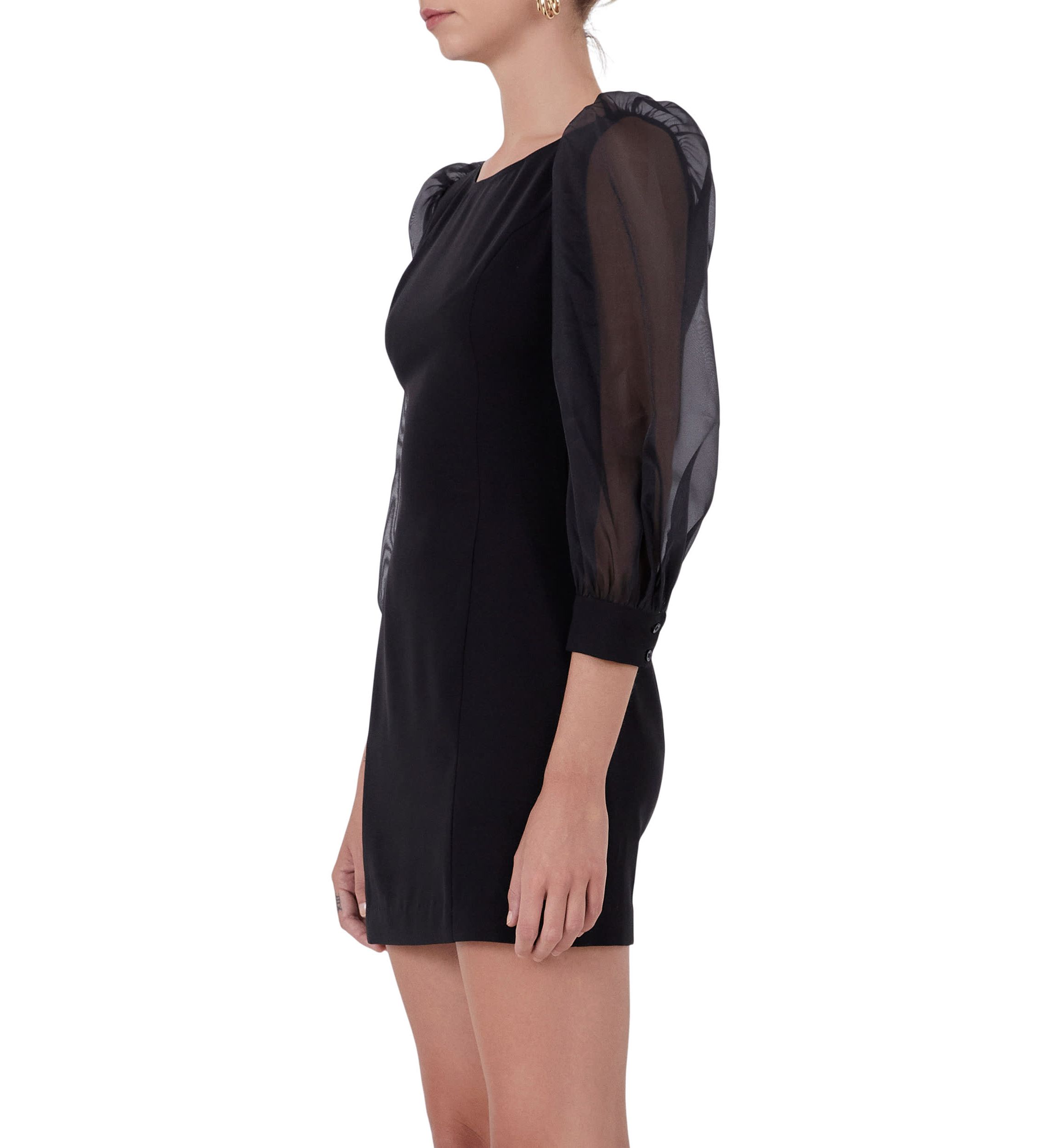 Organza Blouson Mini Dress