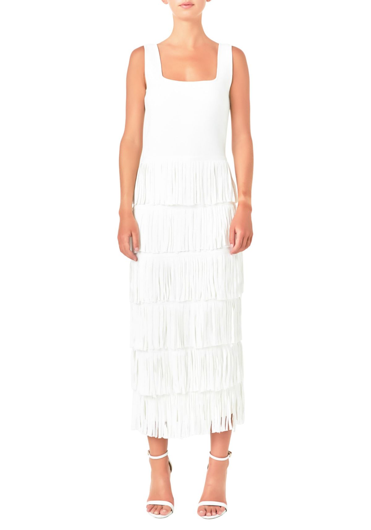 Knit Fringe Long Dress