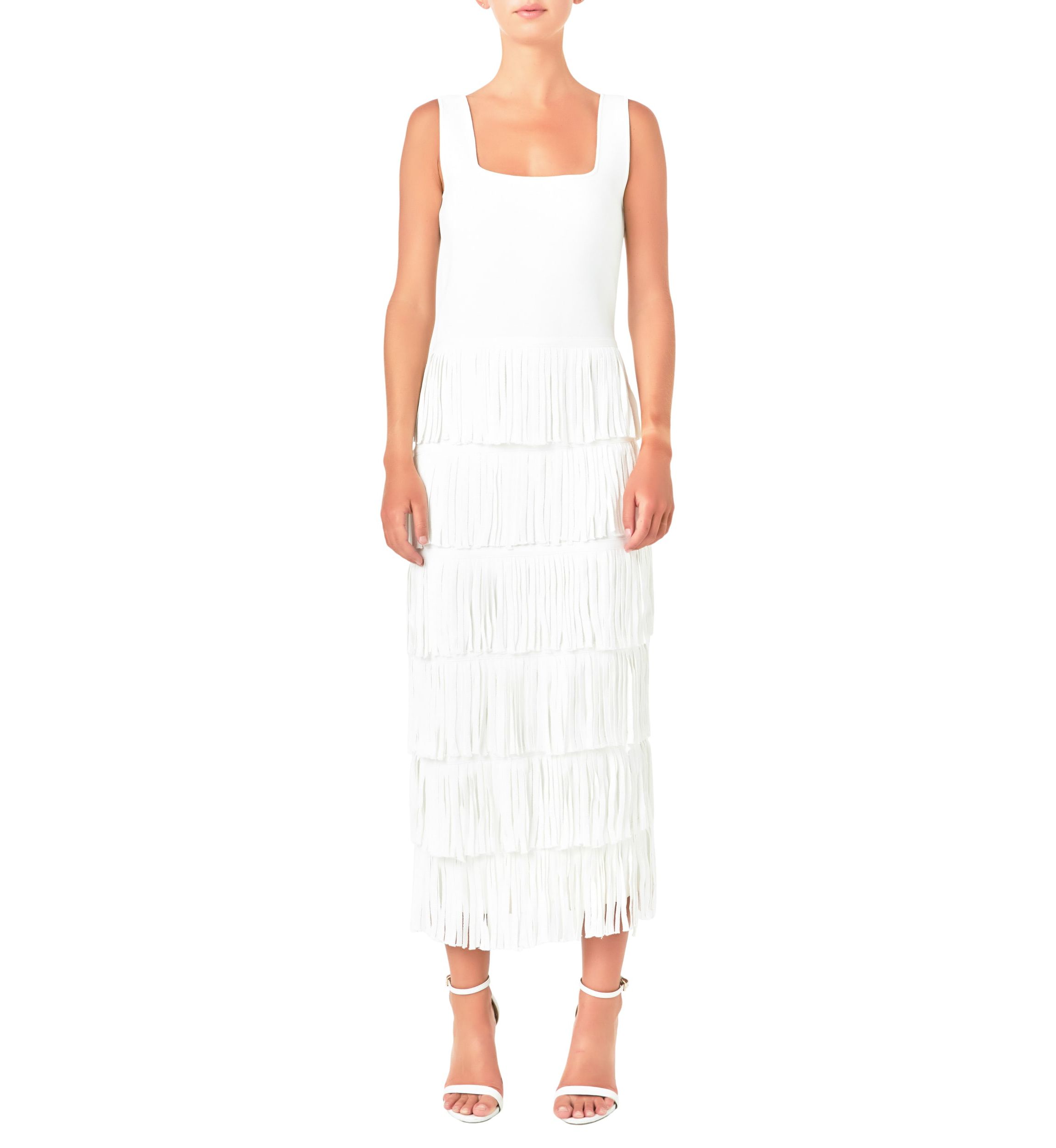 Knit Fringe Long Dress