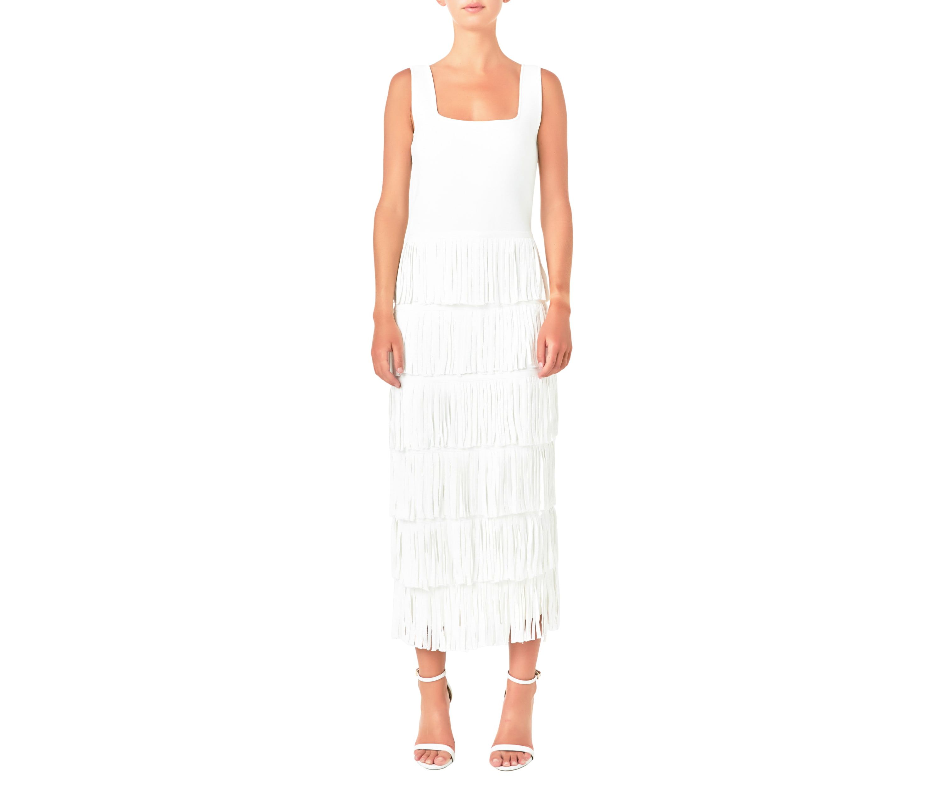 Knit Fringe Long Dress