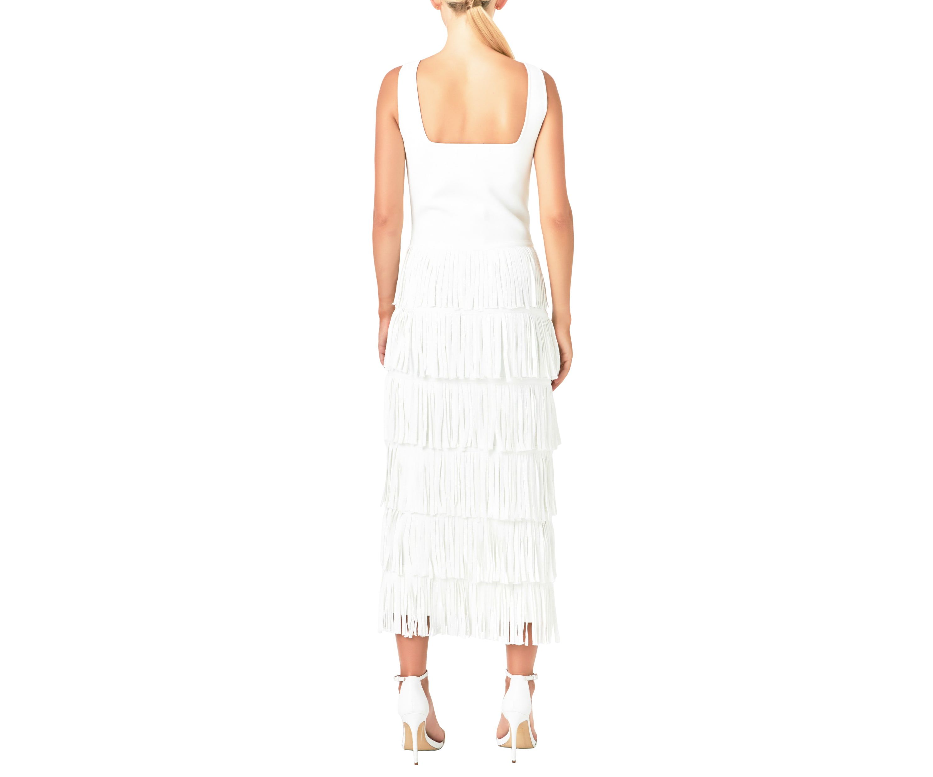 Knit Fringe Long Dress