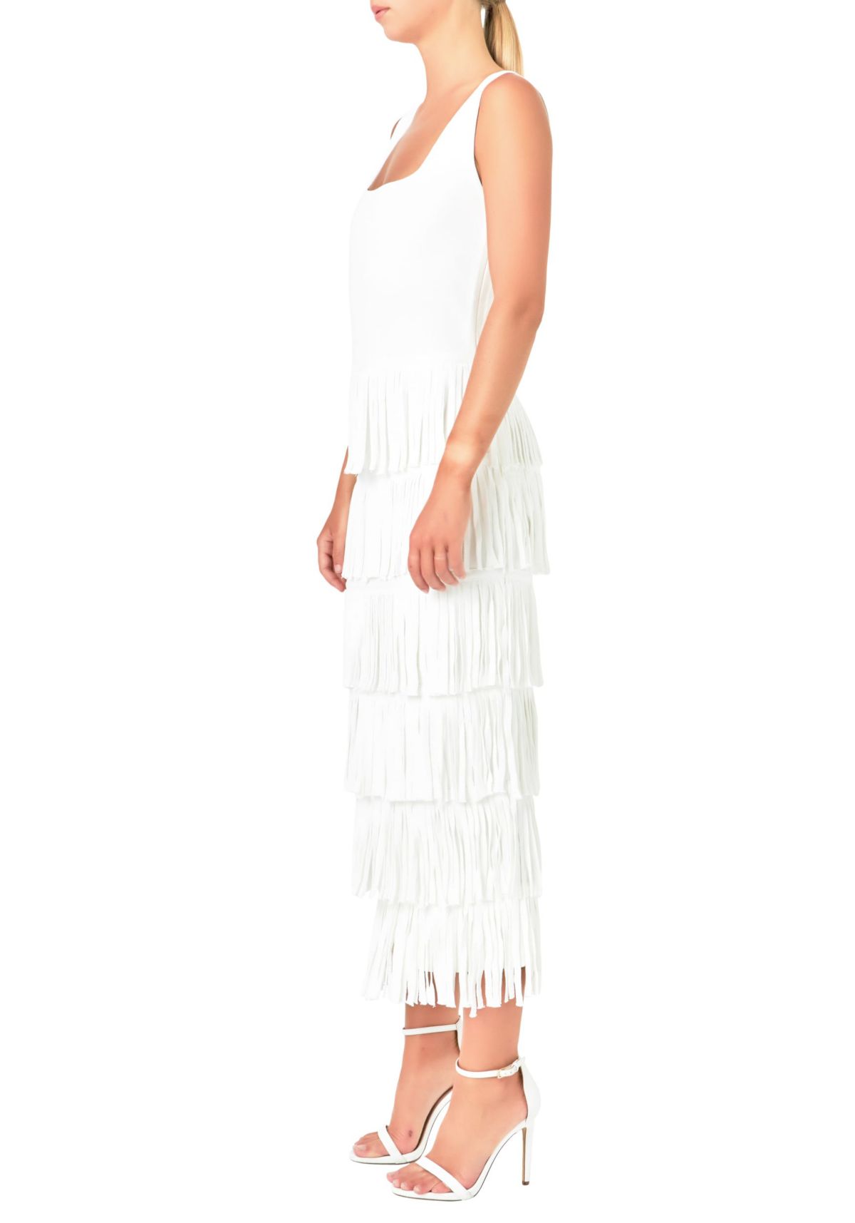 Knit Fringe Long Dress