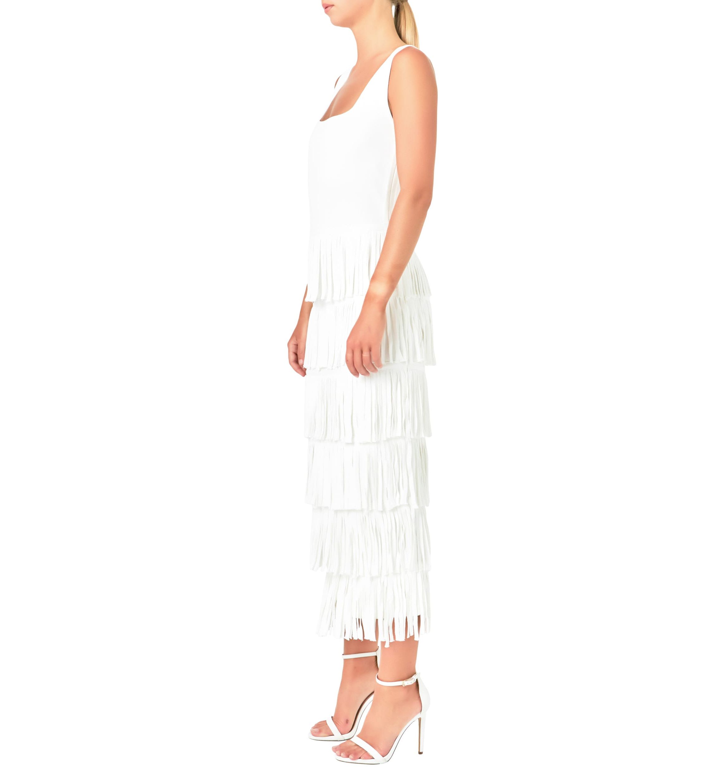 Knit Fringe Long Dress