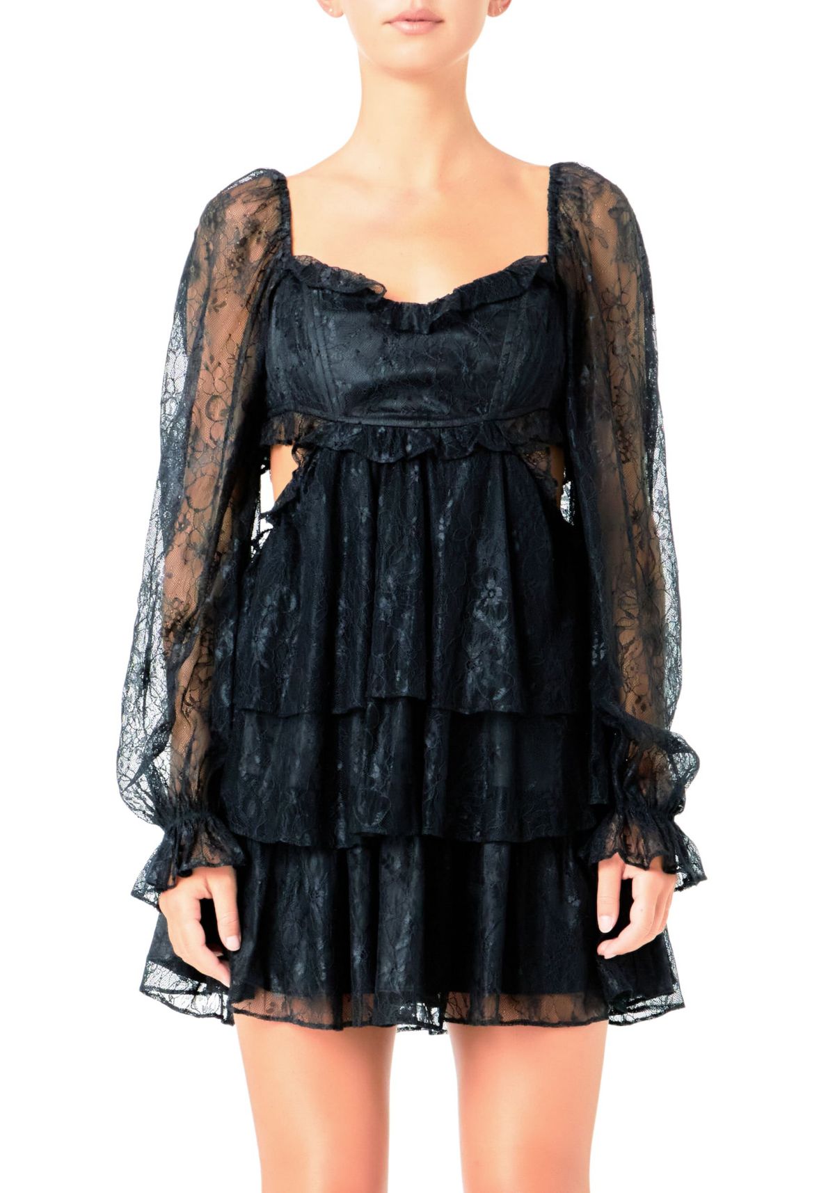 Floral Corset Lace Mini Dress