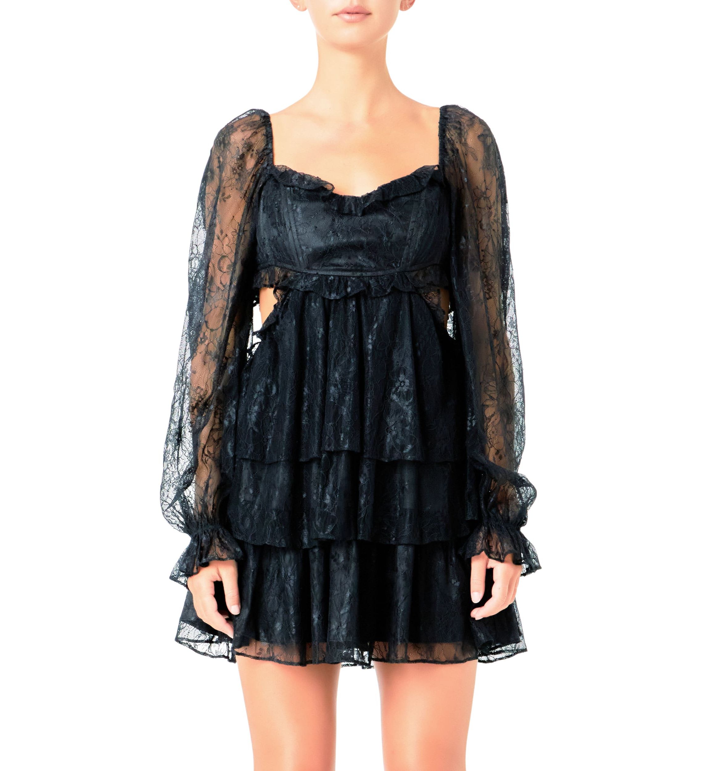 Floral Corset Lace Mini Dress
