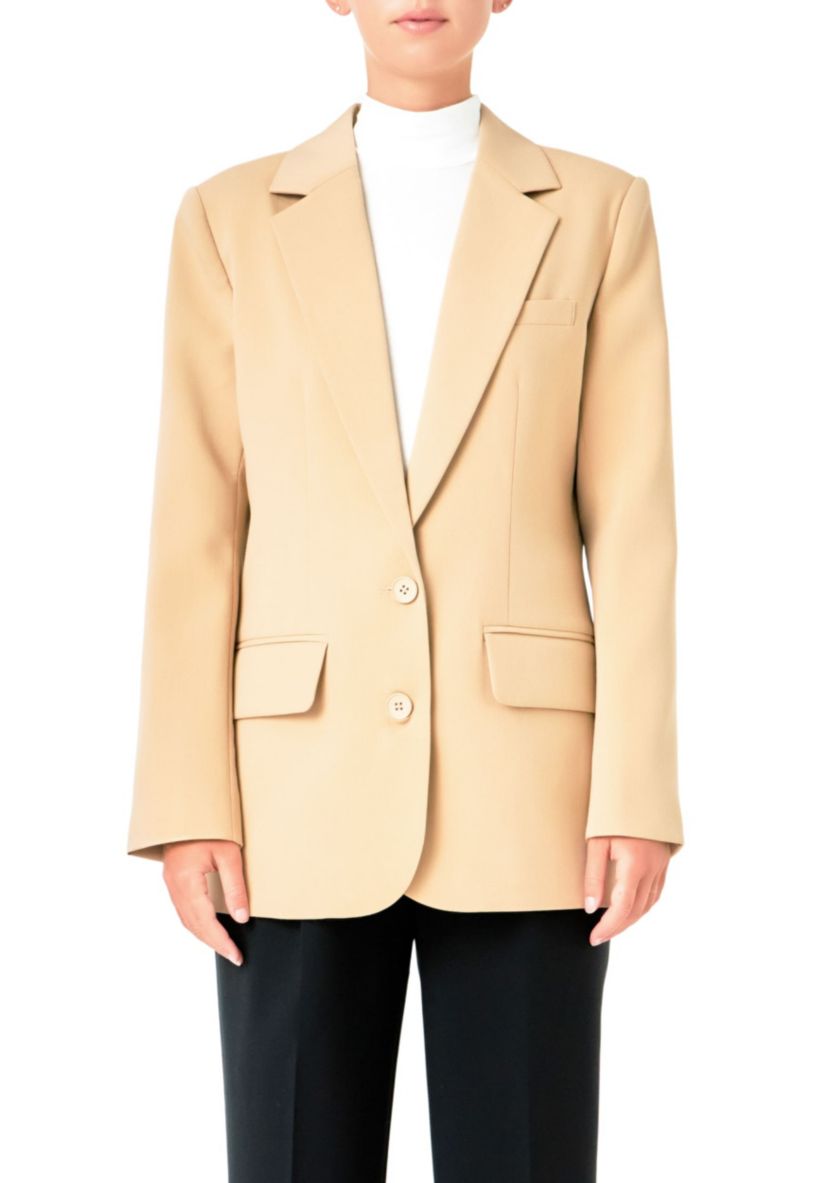Single Breast 3 Piece Button Blazer