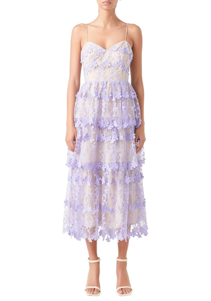 Crochet Layered Midi Dress