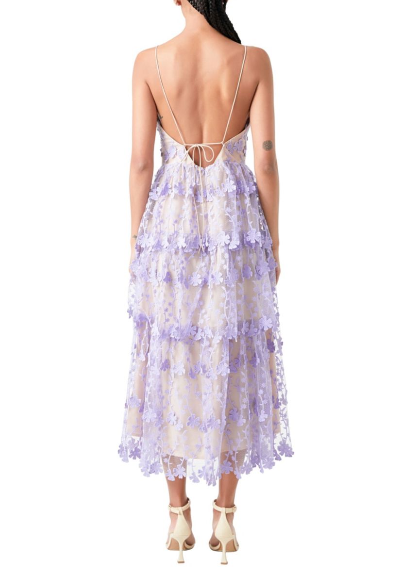 Crochet Layered Midi Dress