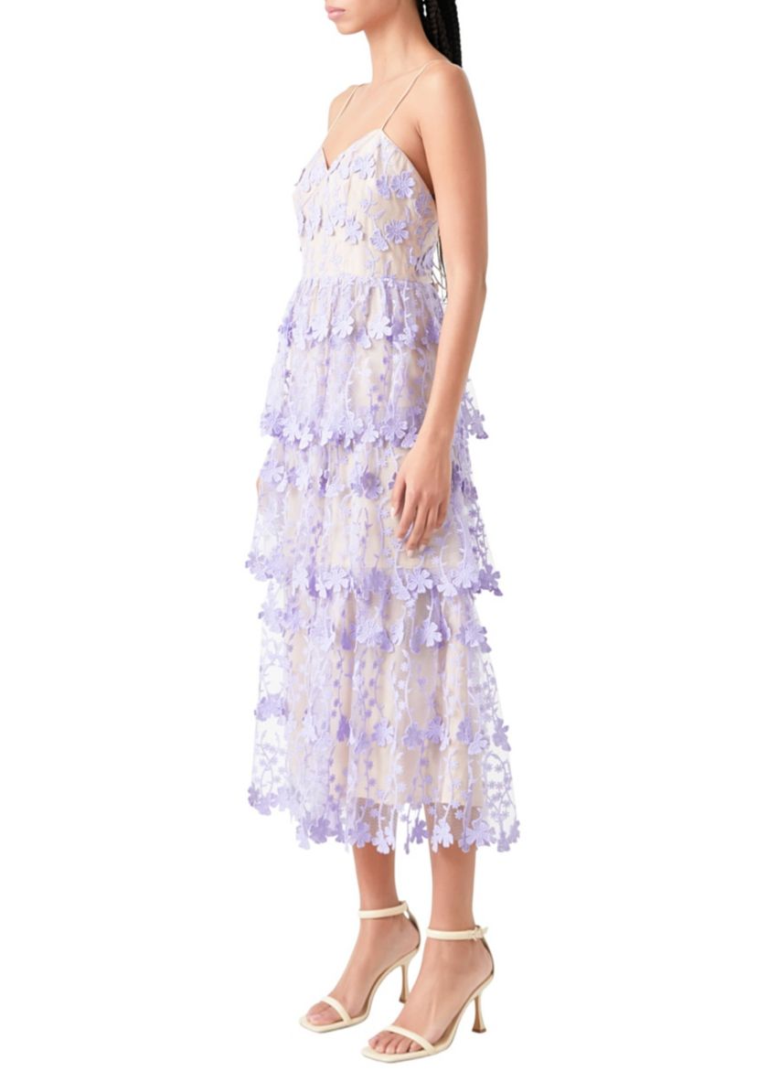 Crochet Layered Midi Dress