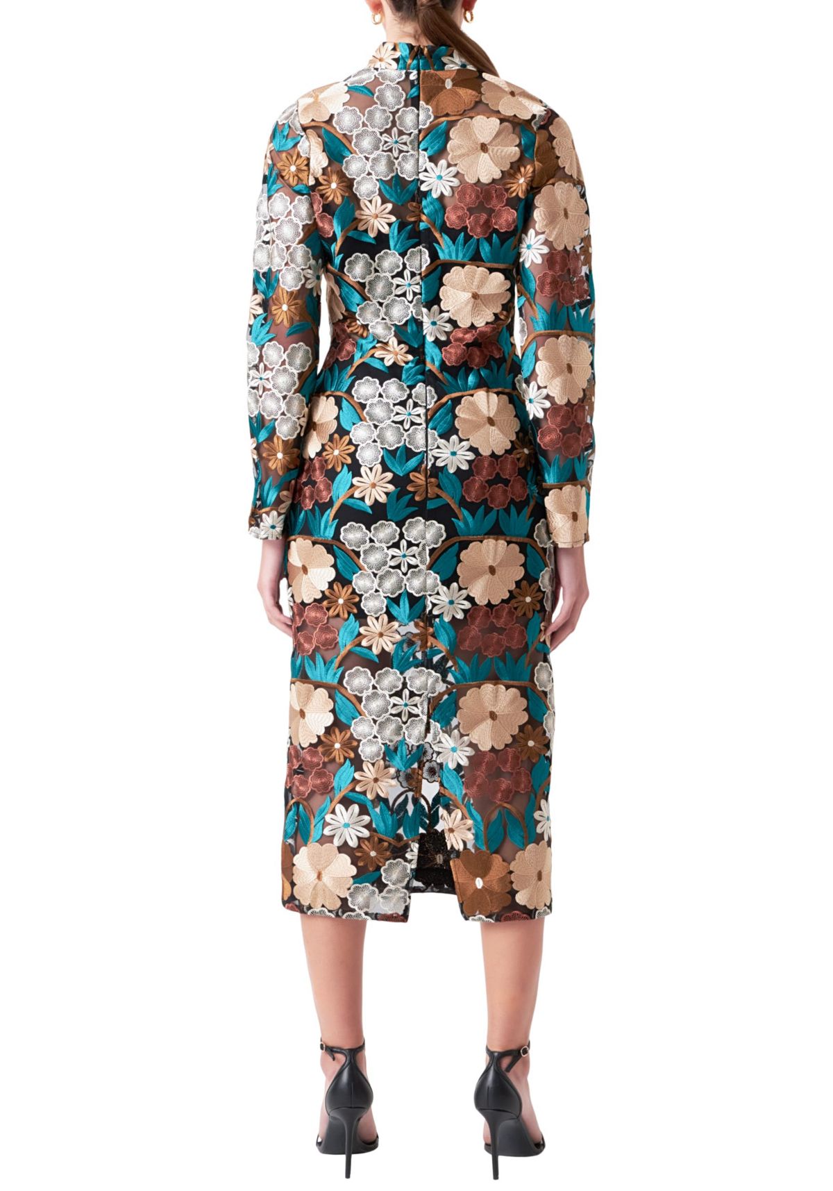 Floral Embroidered Midi Dress