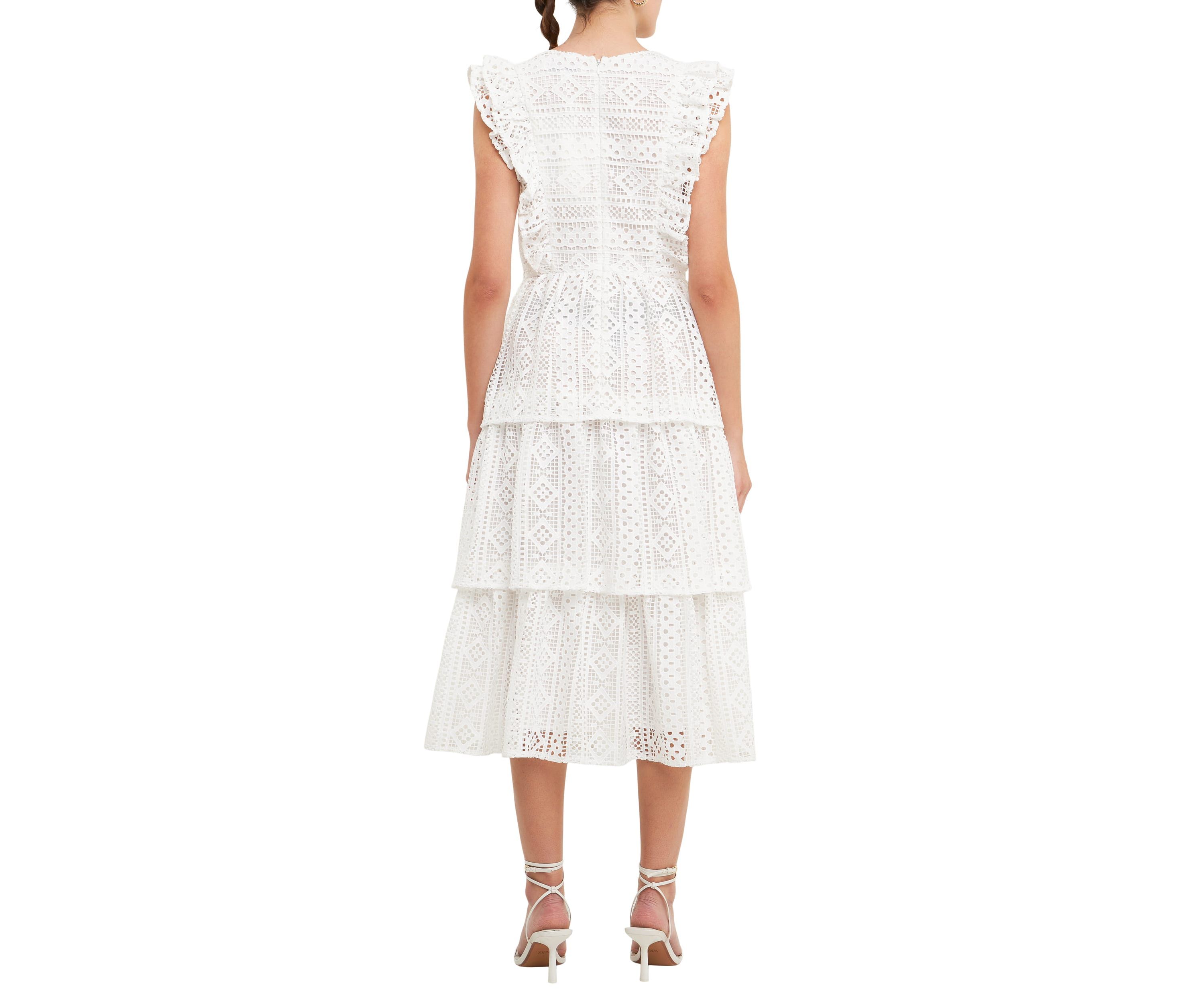 Lace Tiered Midi Dress