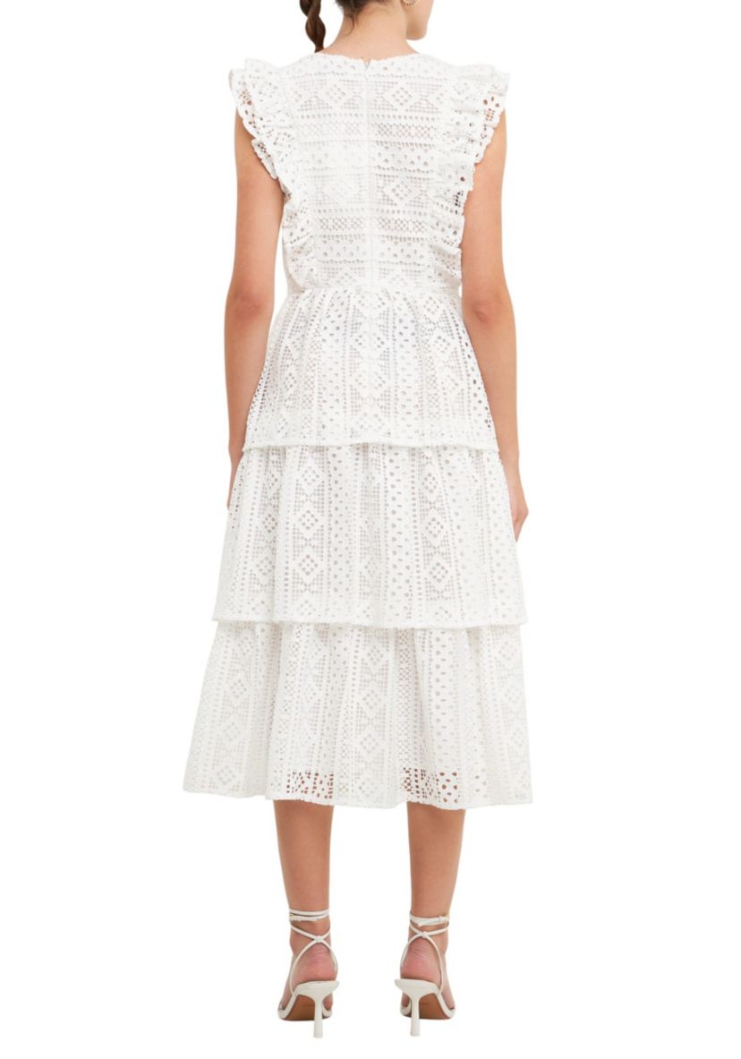 Lace Tiered Midi Dress