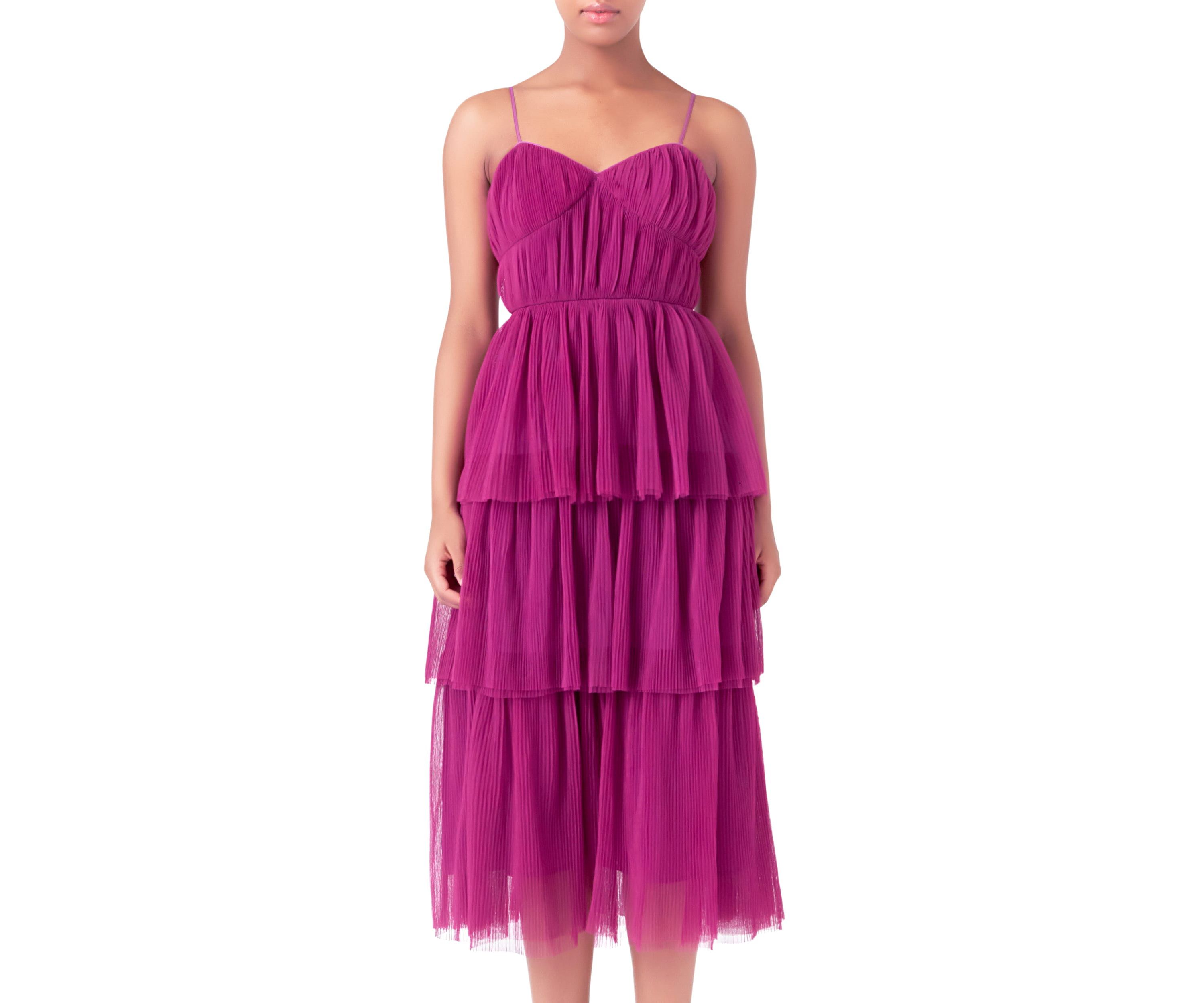Tulle Tiered Midi Dress