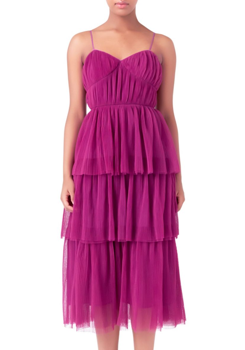 Tulle Tiered Midi Dress