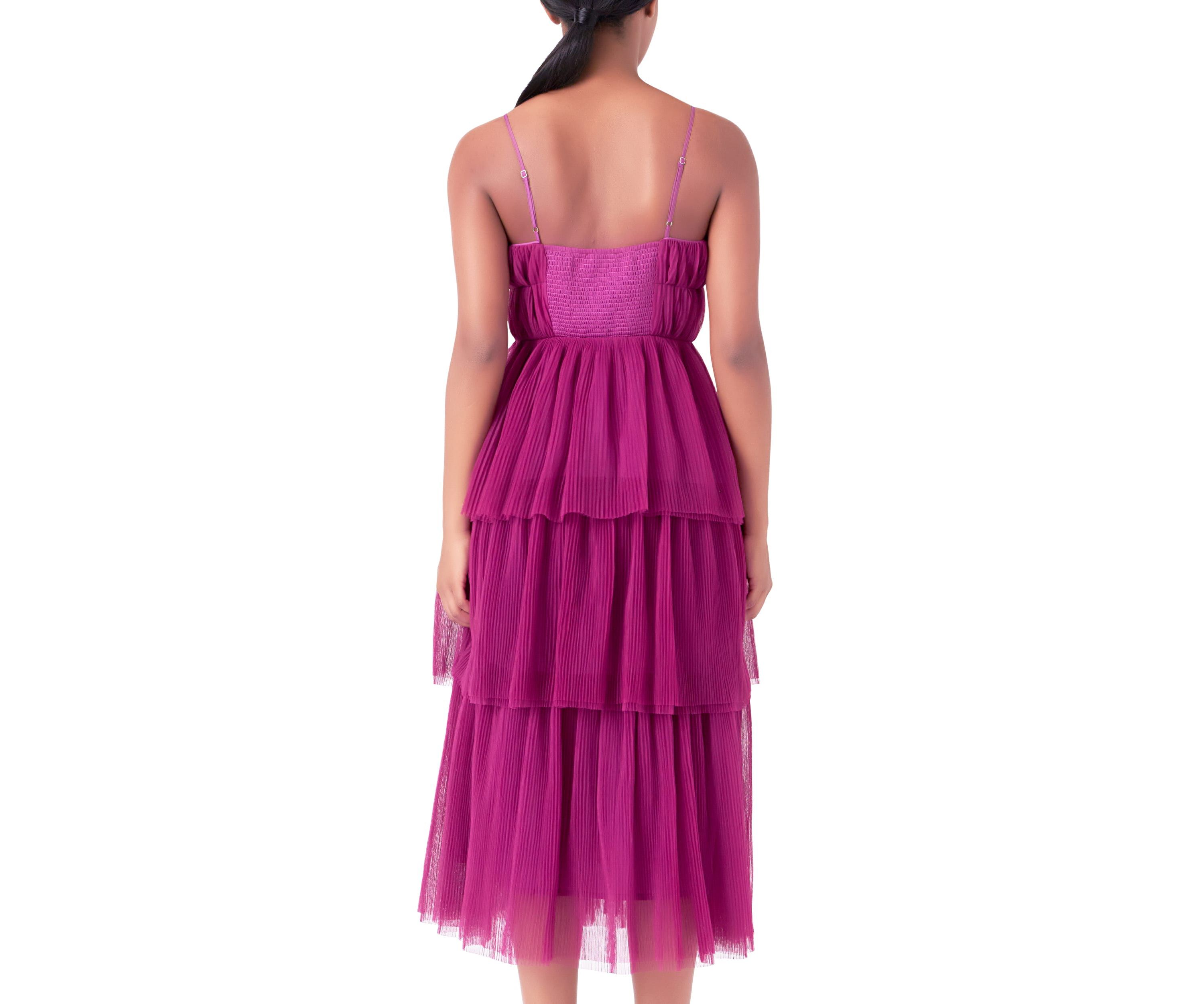 Tulle Tiered Midi Dress