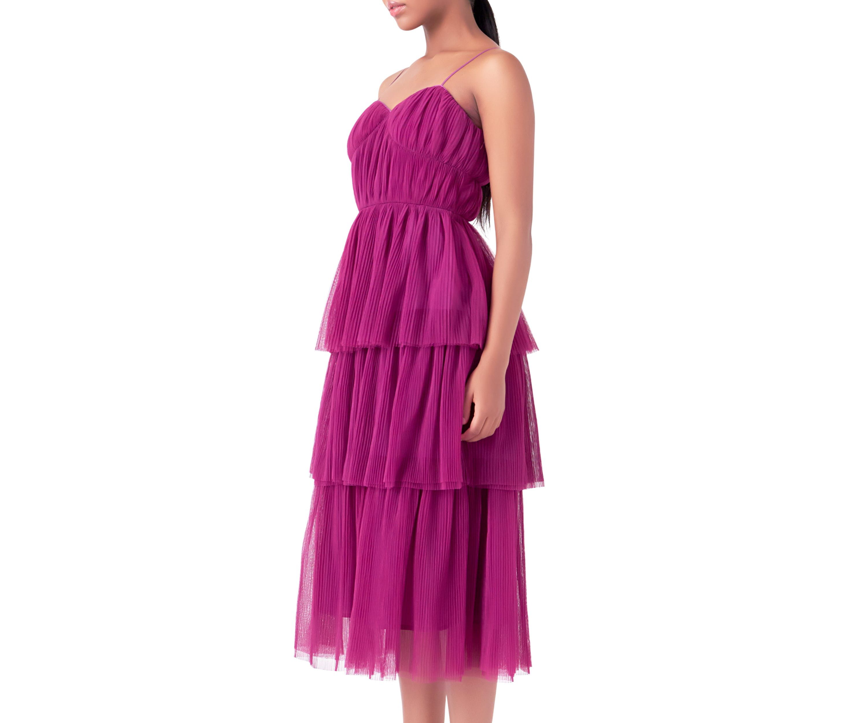 Tulle Tiered Midi Dress