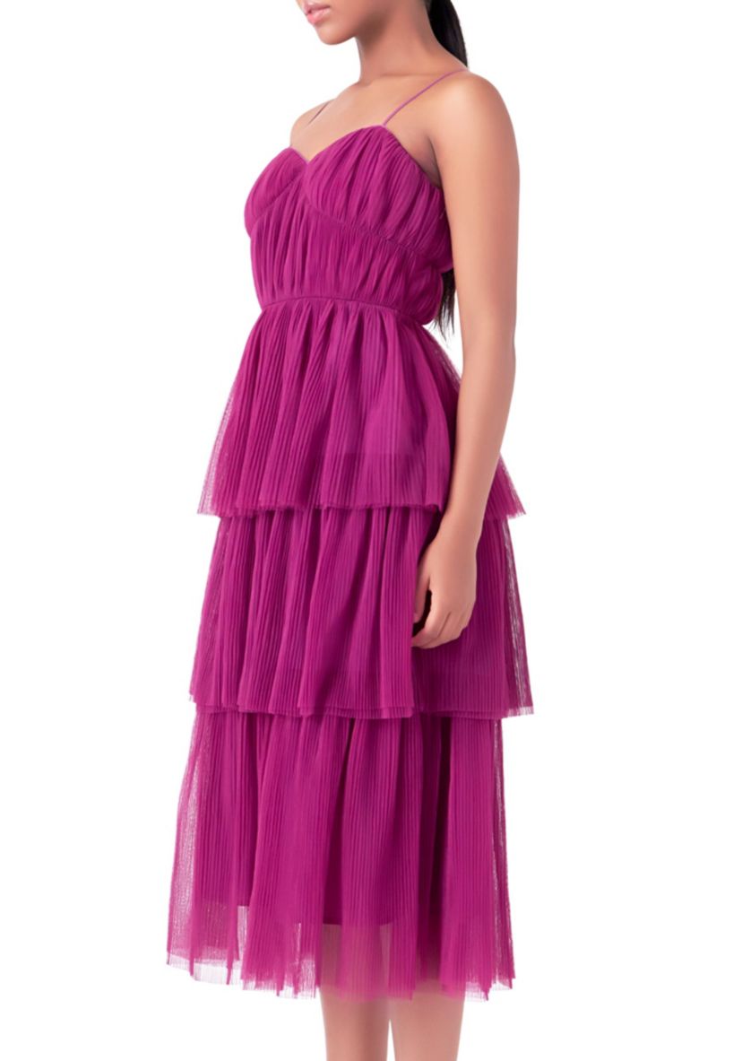 Tulle Tiered Midi Dress