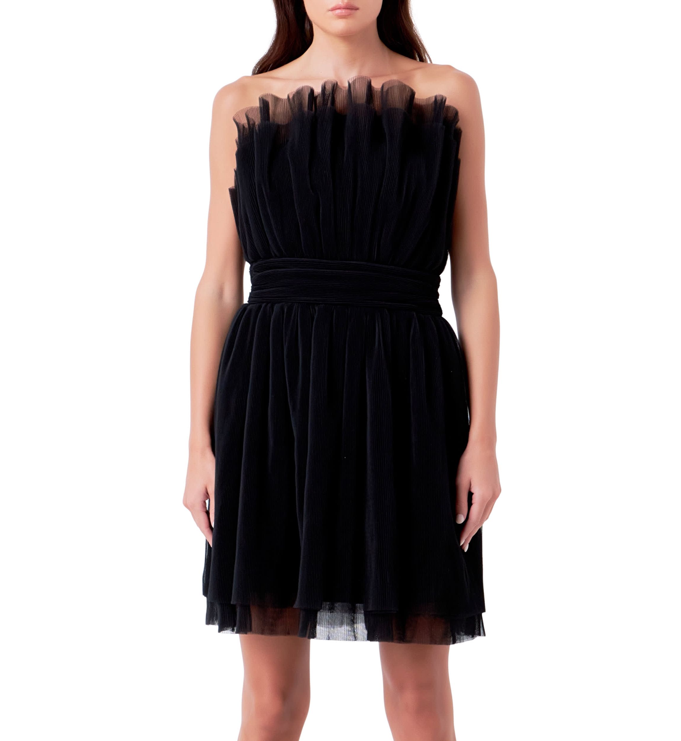 Strapless Mini Tulle Dress