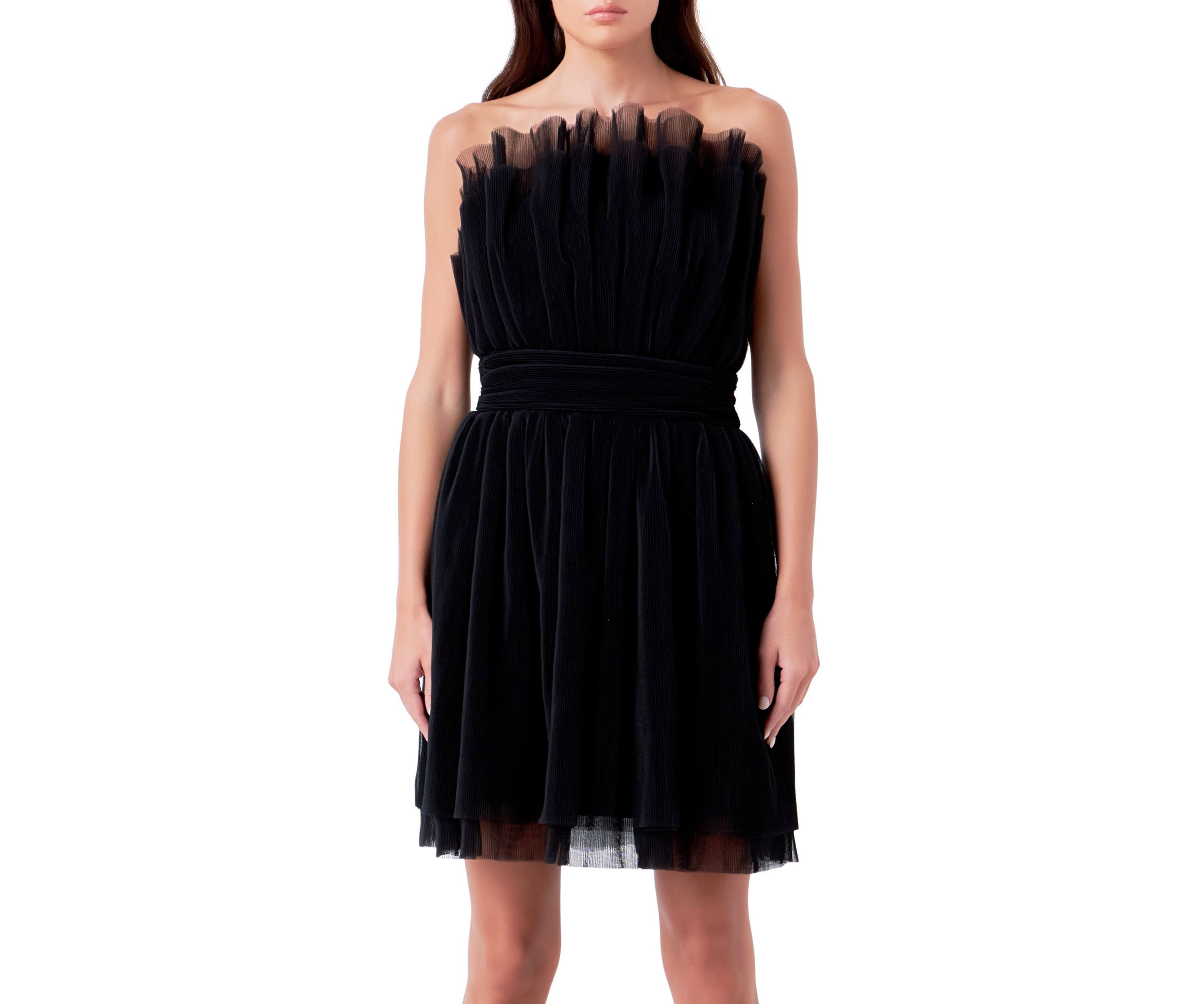 Strapless Mini Tulle Dress
