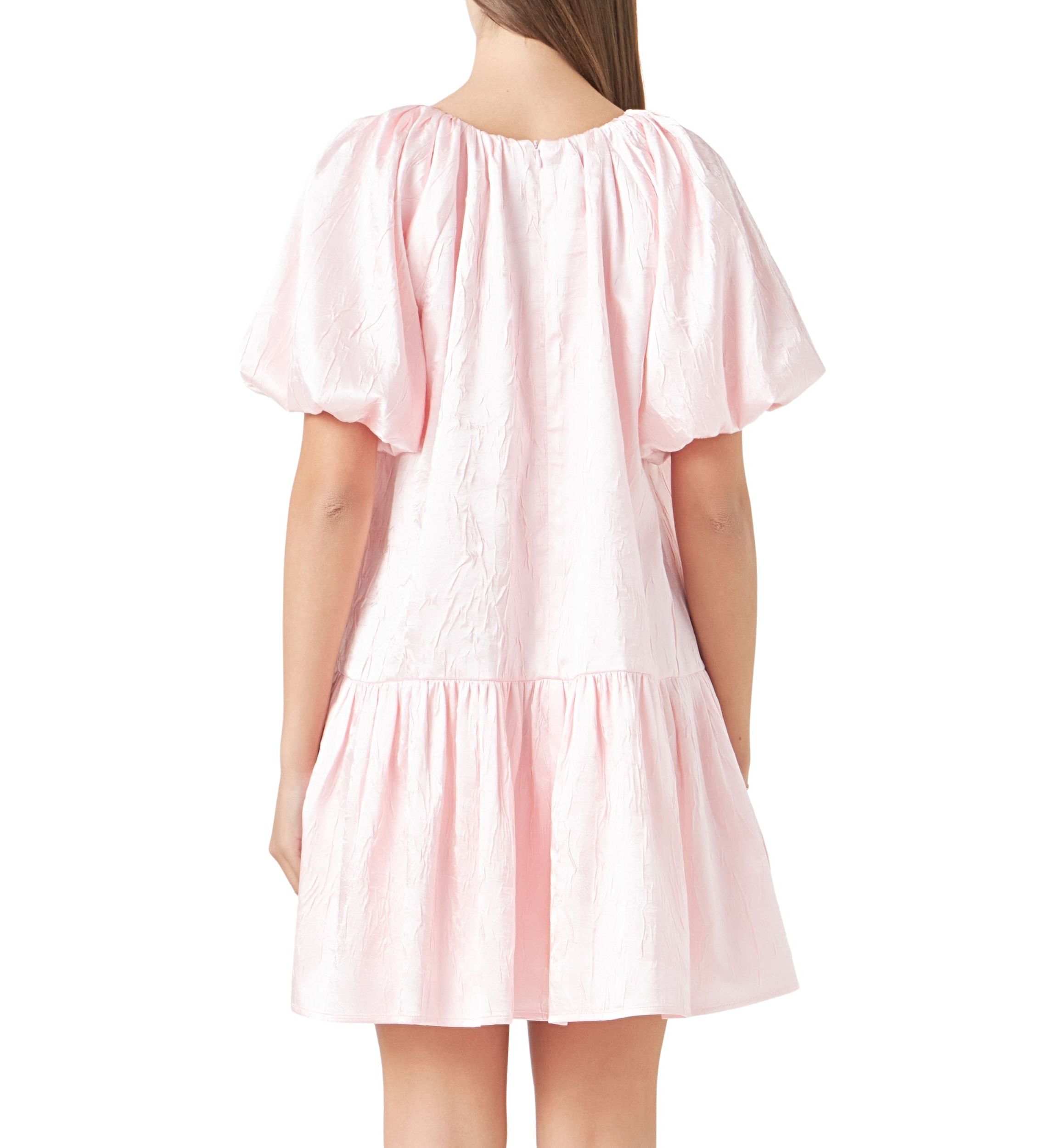 Sheen Bow Detail Mini Dress