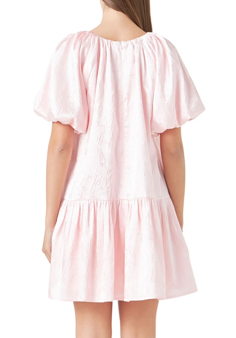 Sheen Bow Detail Mini Dress