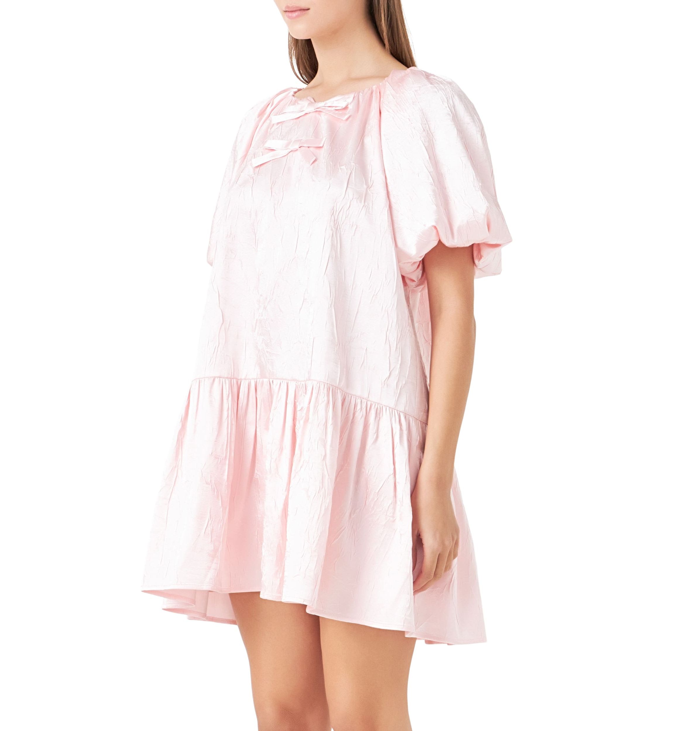 Sheen Bow Detail Mini Dress