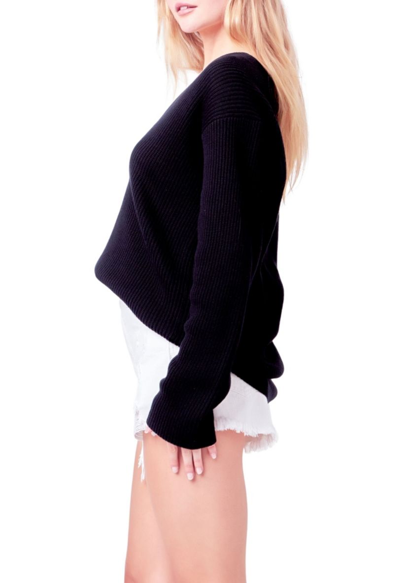 V-neckline Long Sleeve Sweater