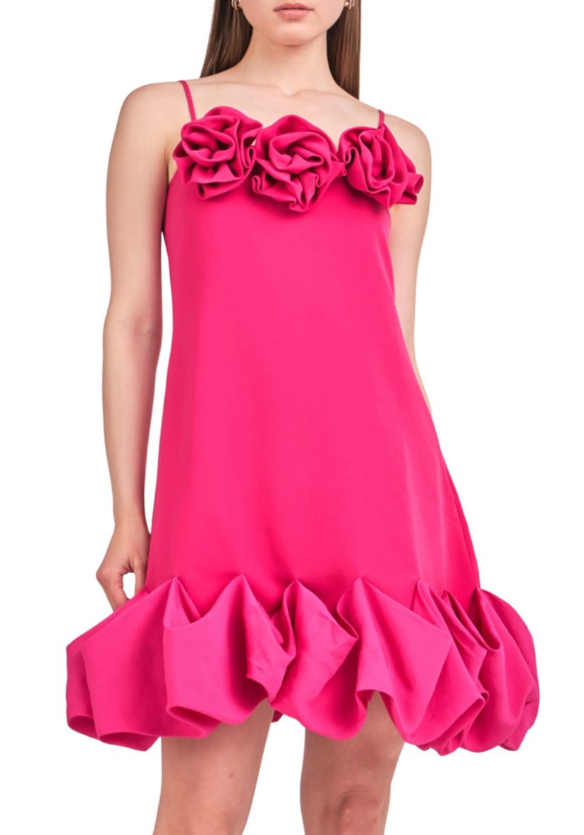 Rose Bubble Mini Dress