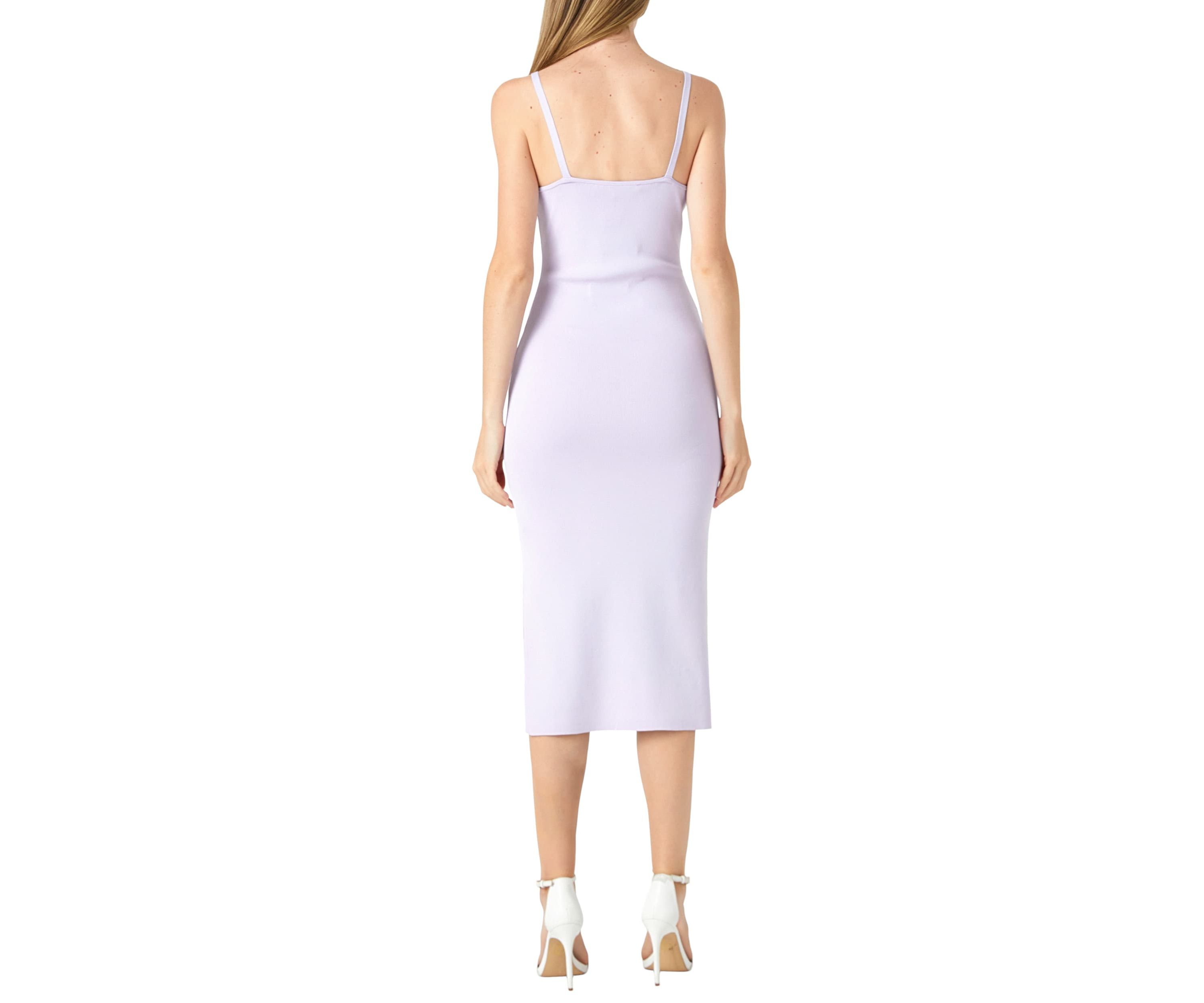 Mixed 3D Flower Knit Midi Dress