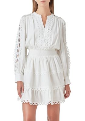Endless Rose Women's Lace Trim Mini Dress
