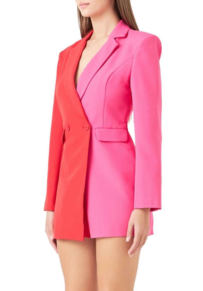 Contrast Blazer Romper