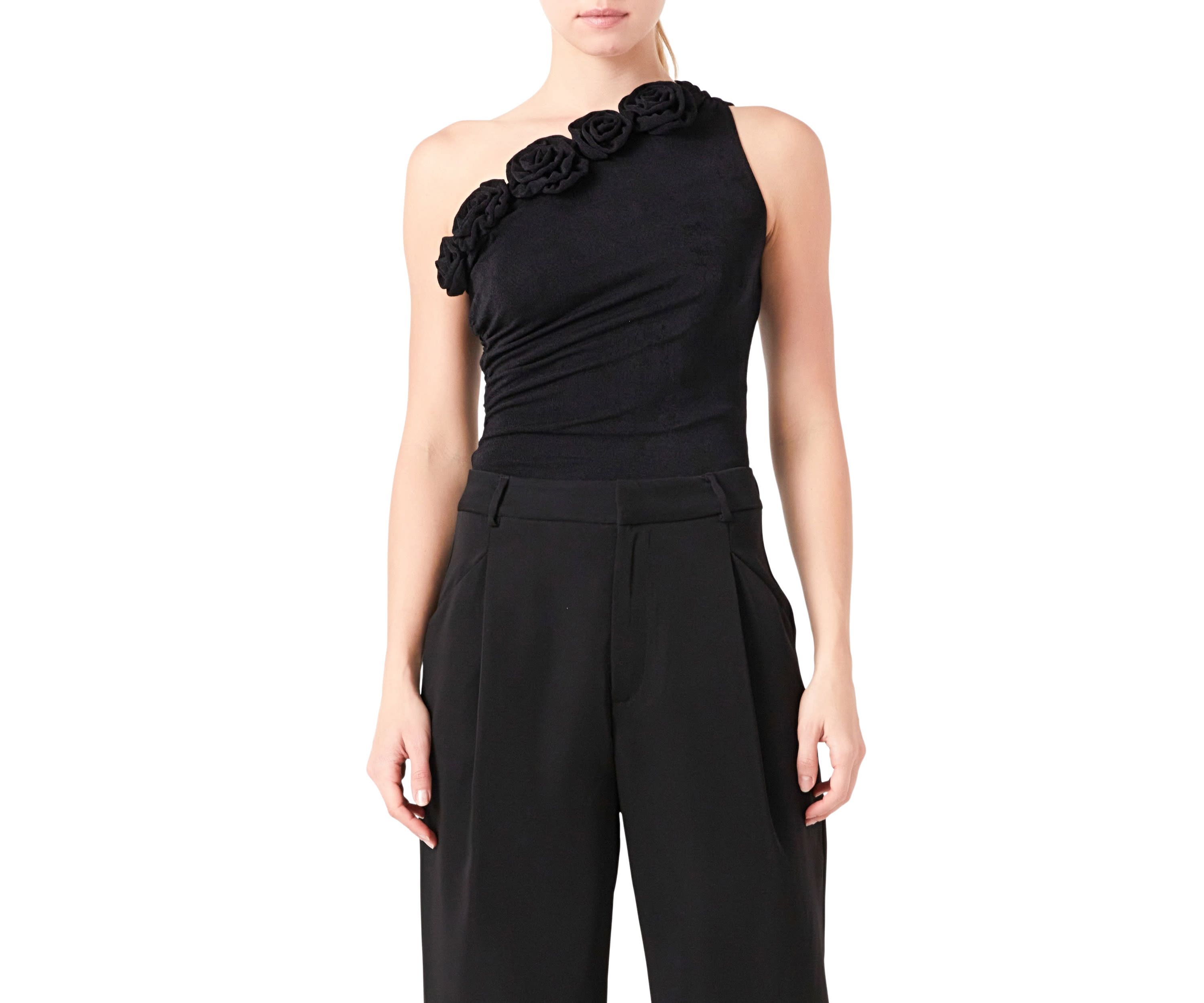 Rosette One Shoulder Bodysuit
